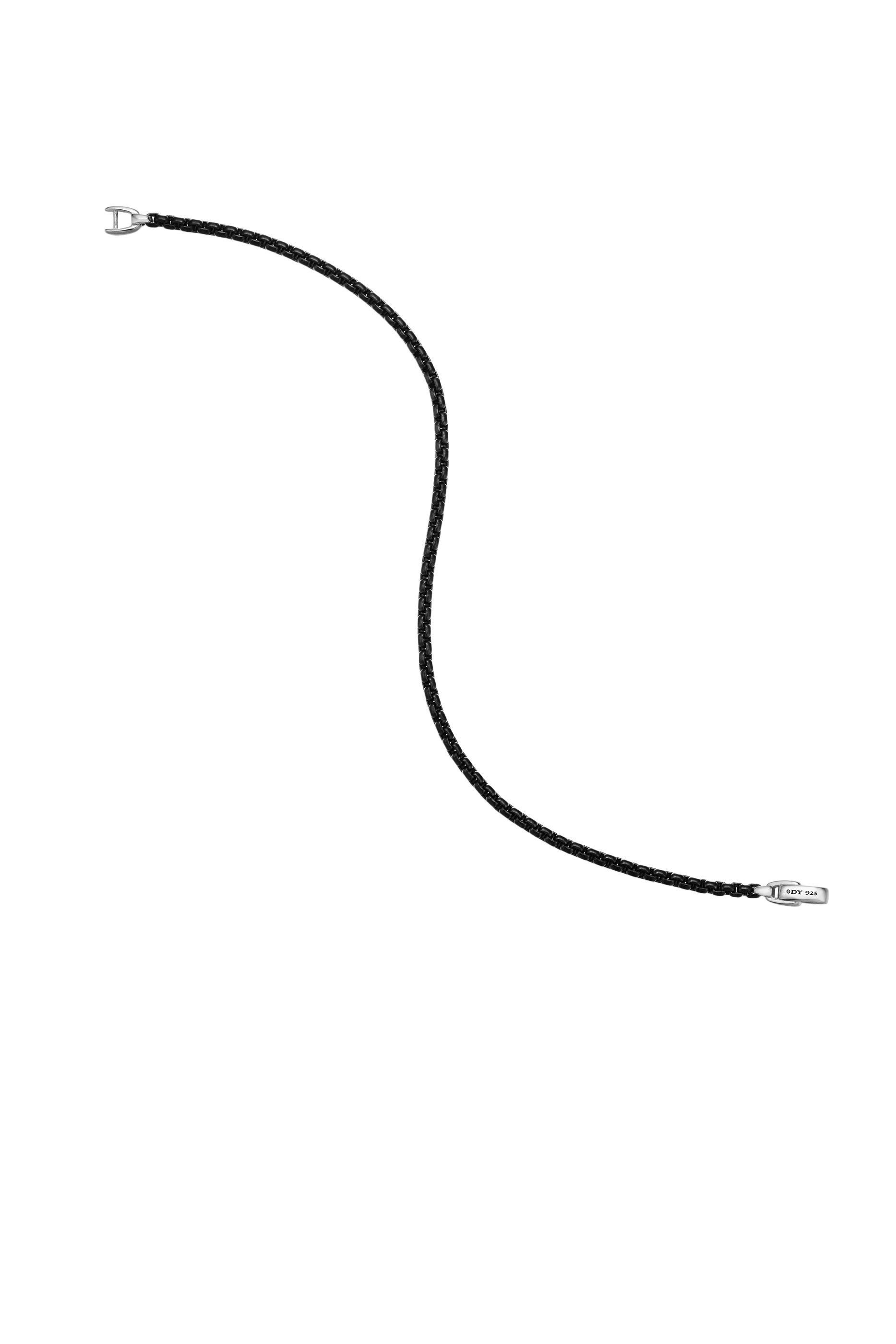  Box Chain Bracelet, Stainless Steel and Sterling Silver 