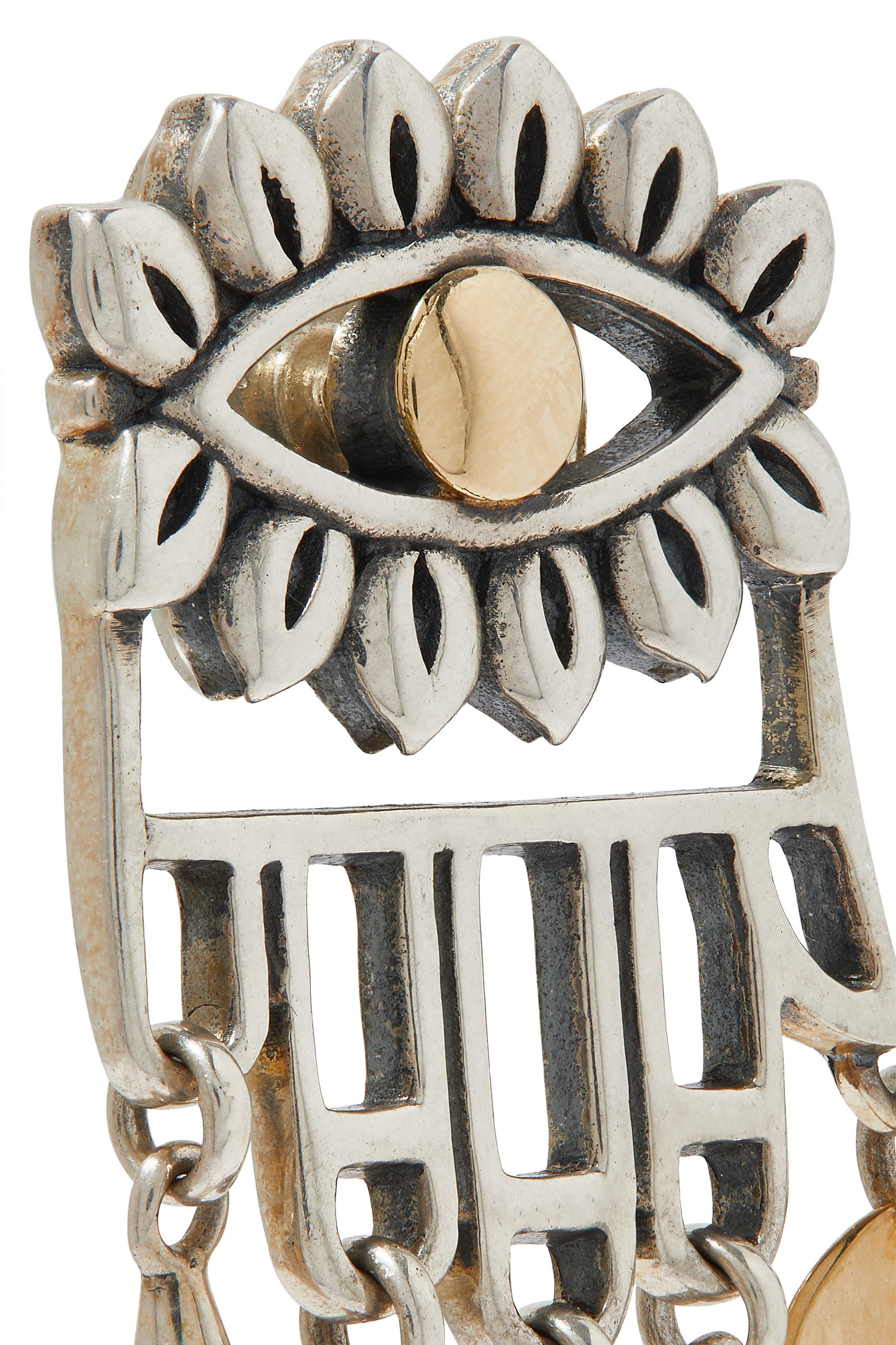 Eye-KAF Earrings, 18K Yellow Gold & Sterling Silver