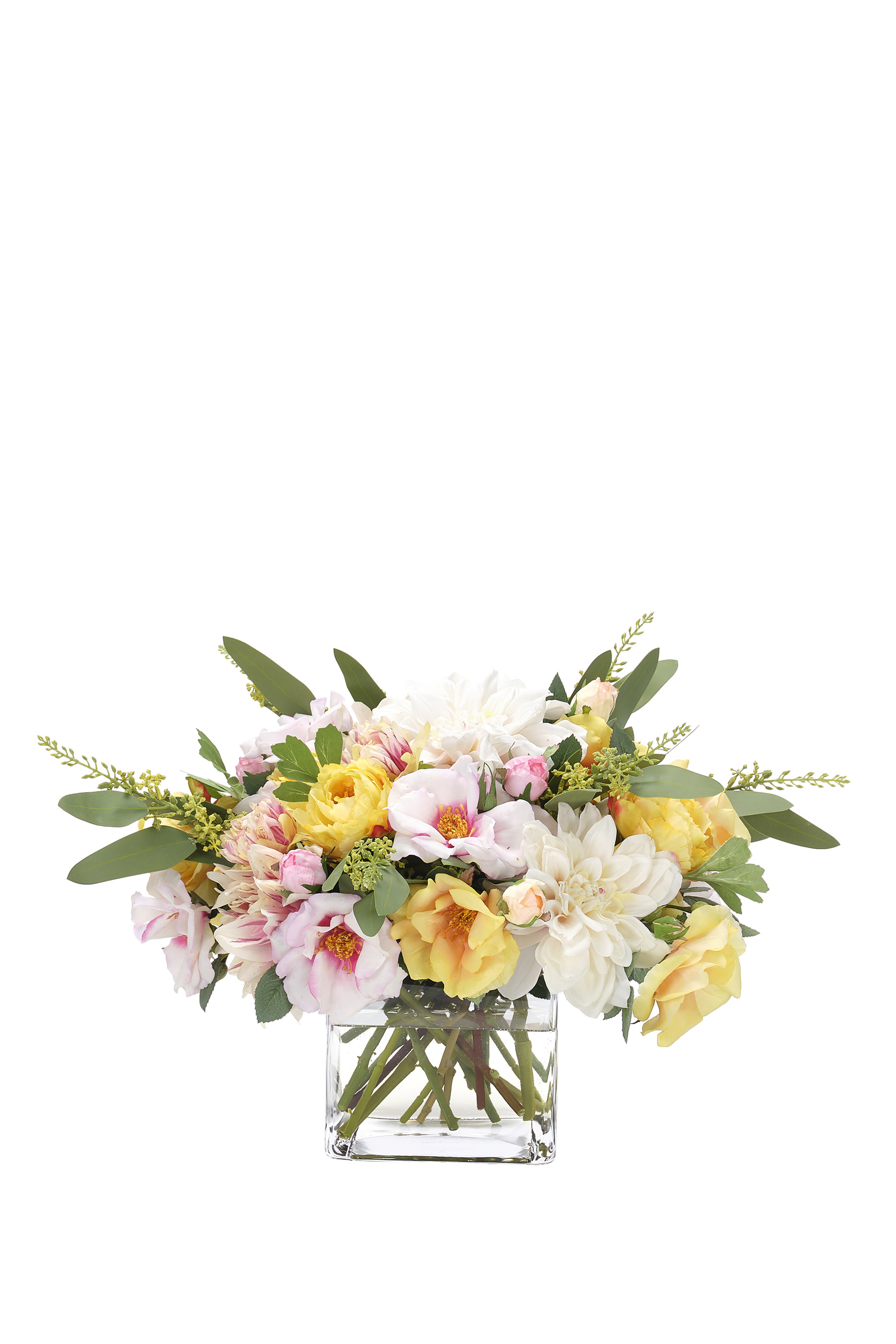 Yellow Rose Mixed Bouquet Silk Arrangement