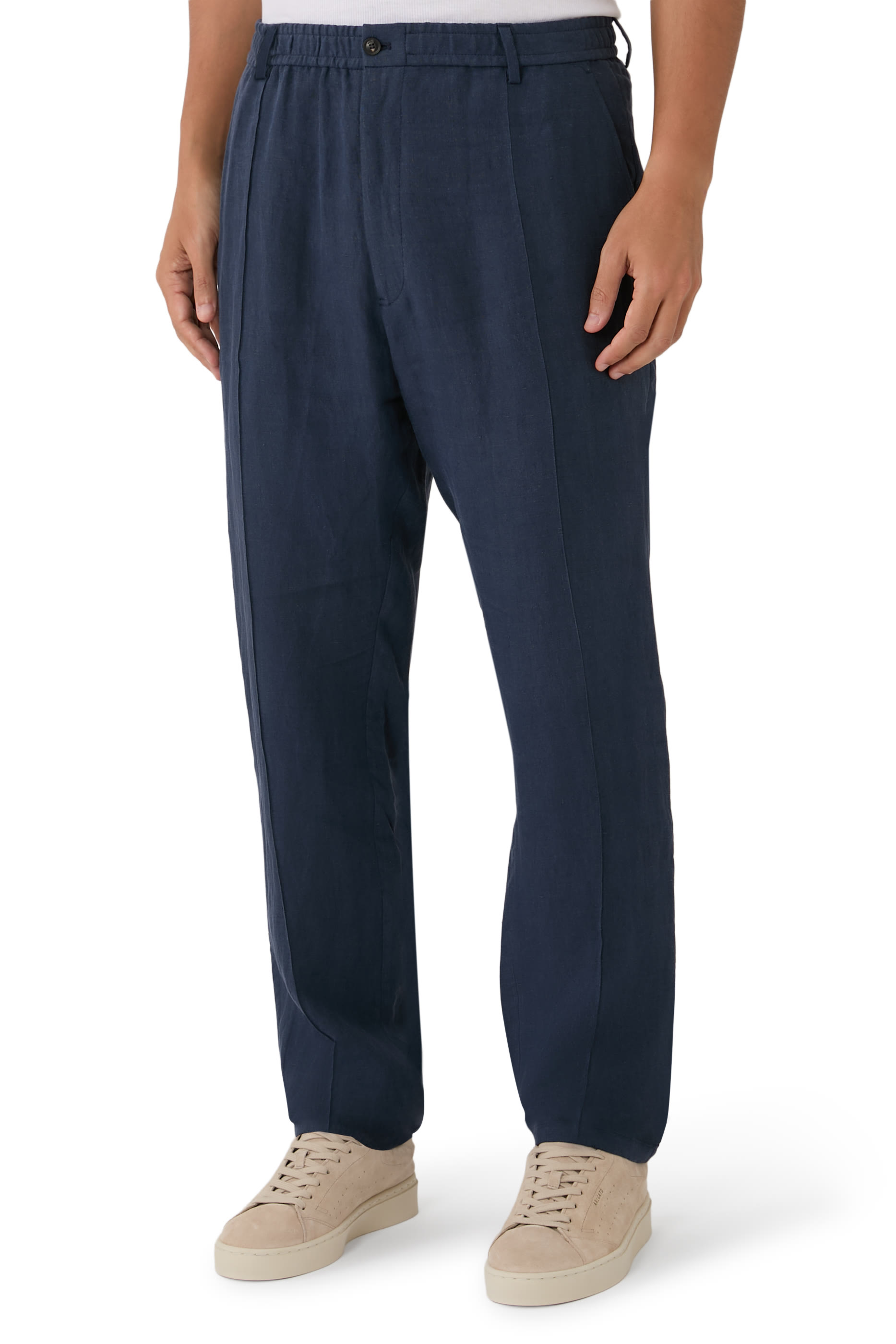 Flat-Front Straight-Leg Trousers