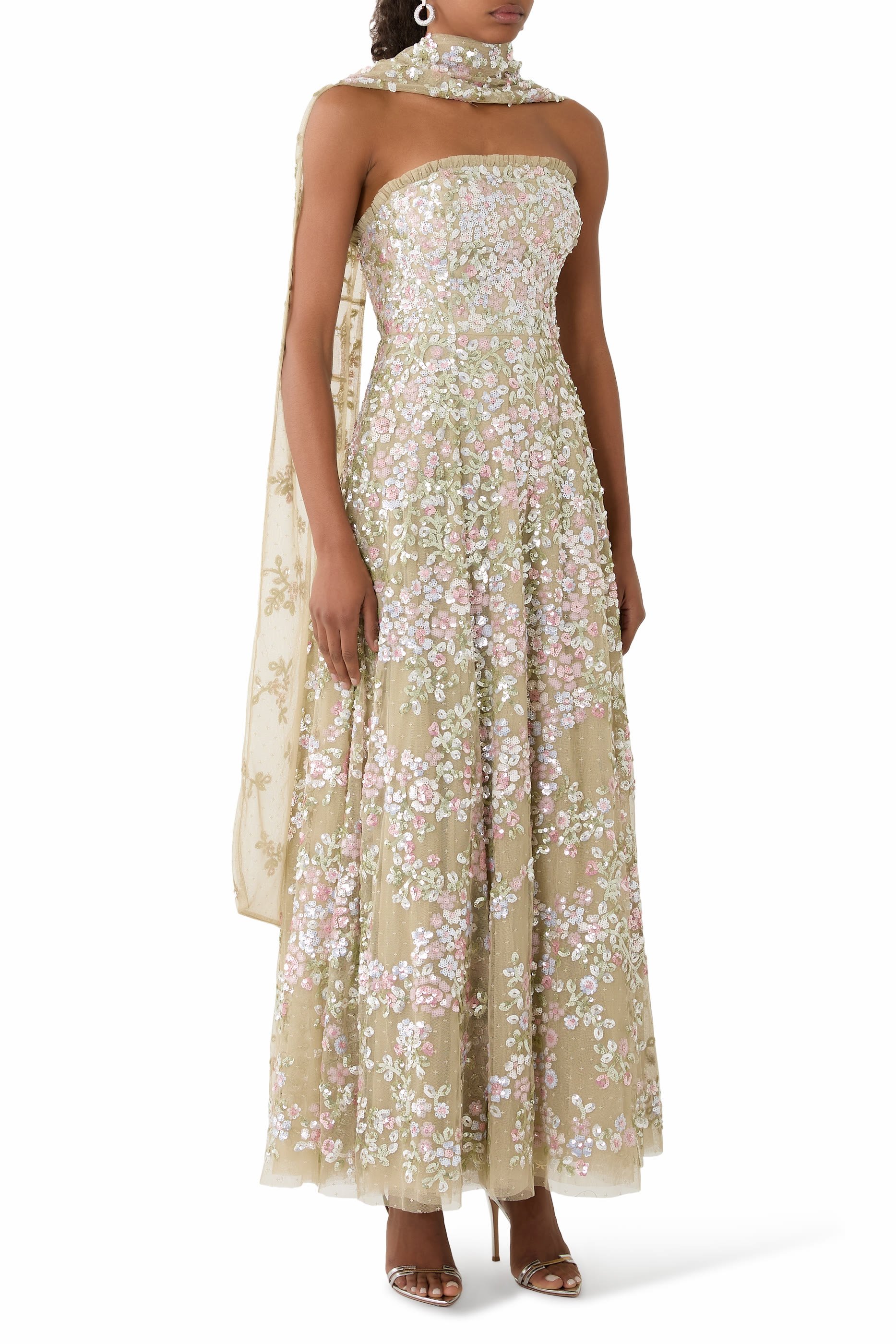 Dream Garland Strapless Gown