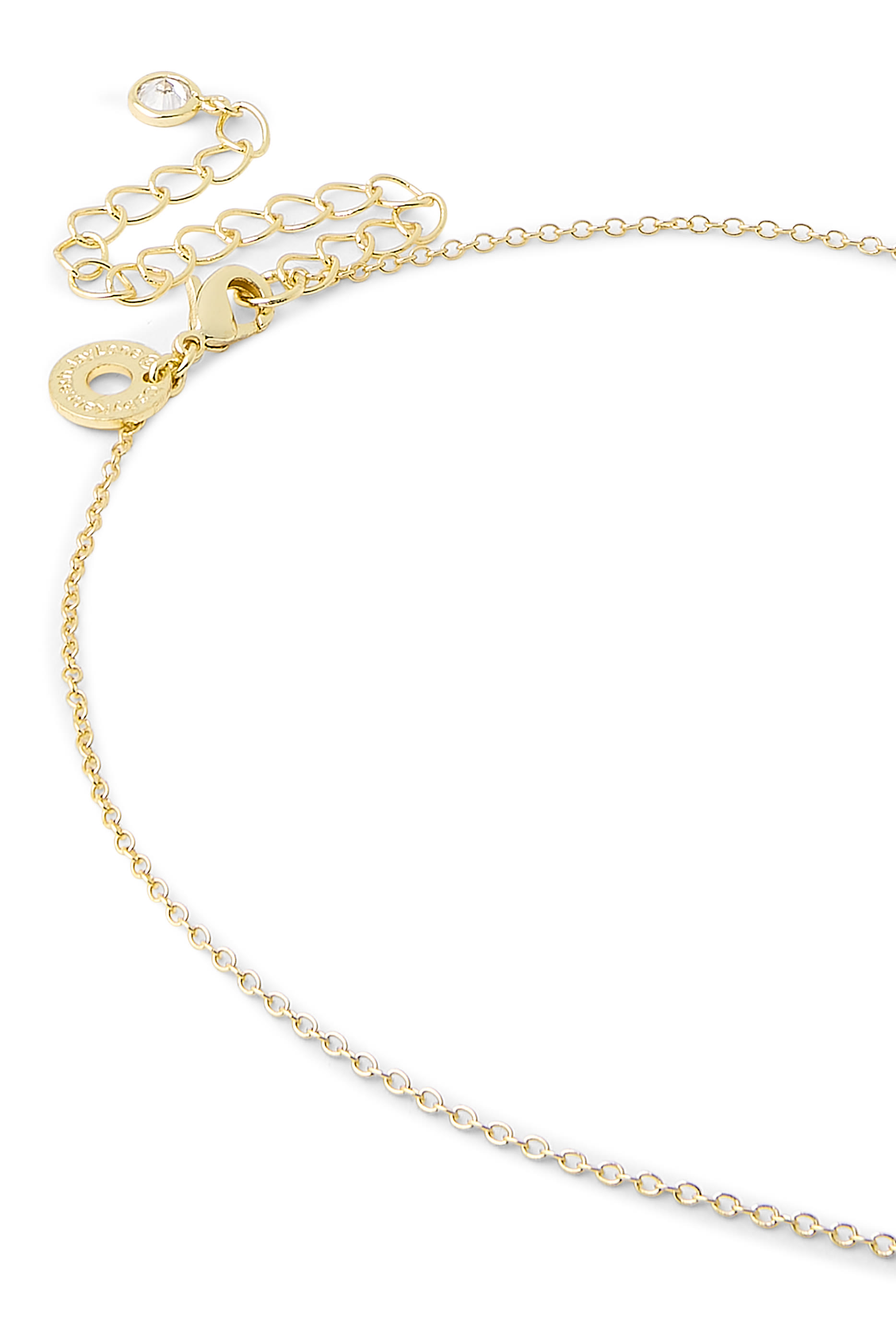 CZ Wheel Pendant Necklace, Yellow Gold Plated Brass & Cubic Zirconia