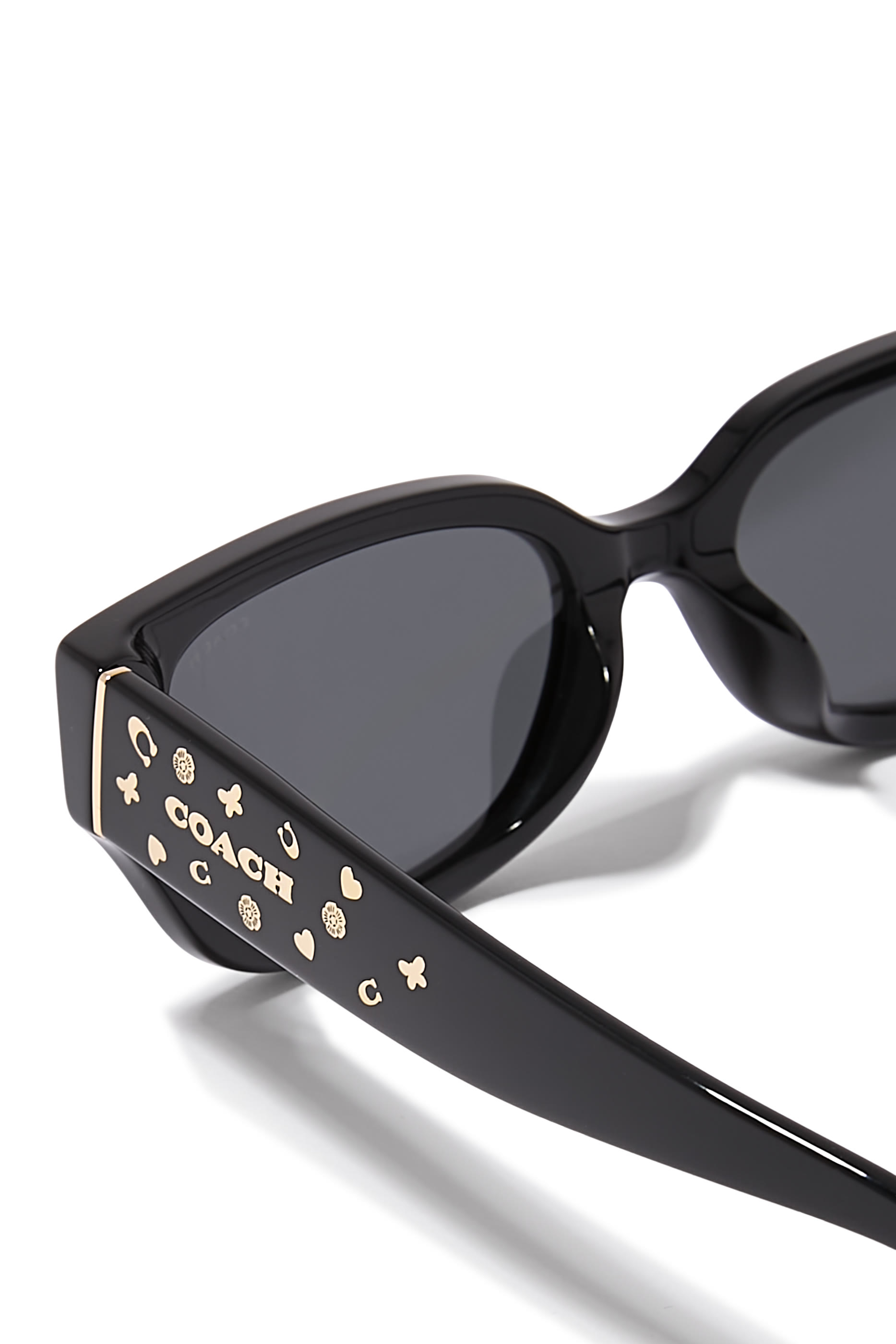 Rectangular Frame Sig Charms Temple Sunglasses