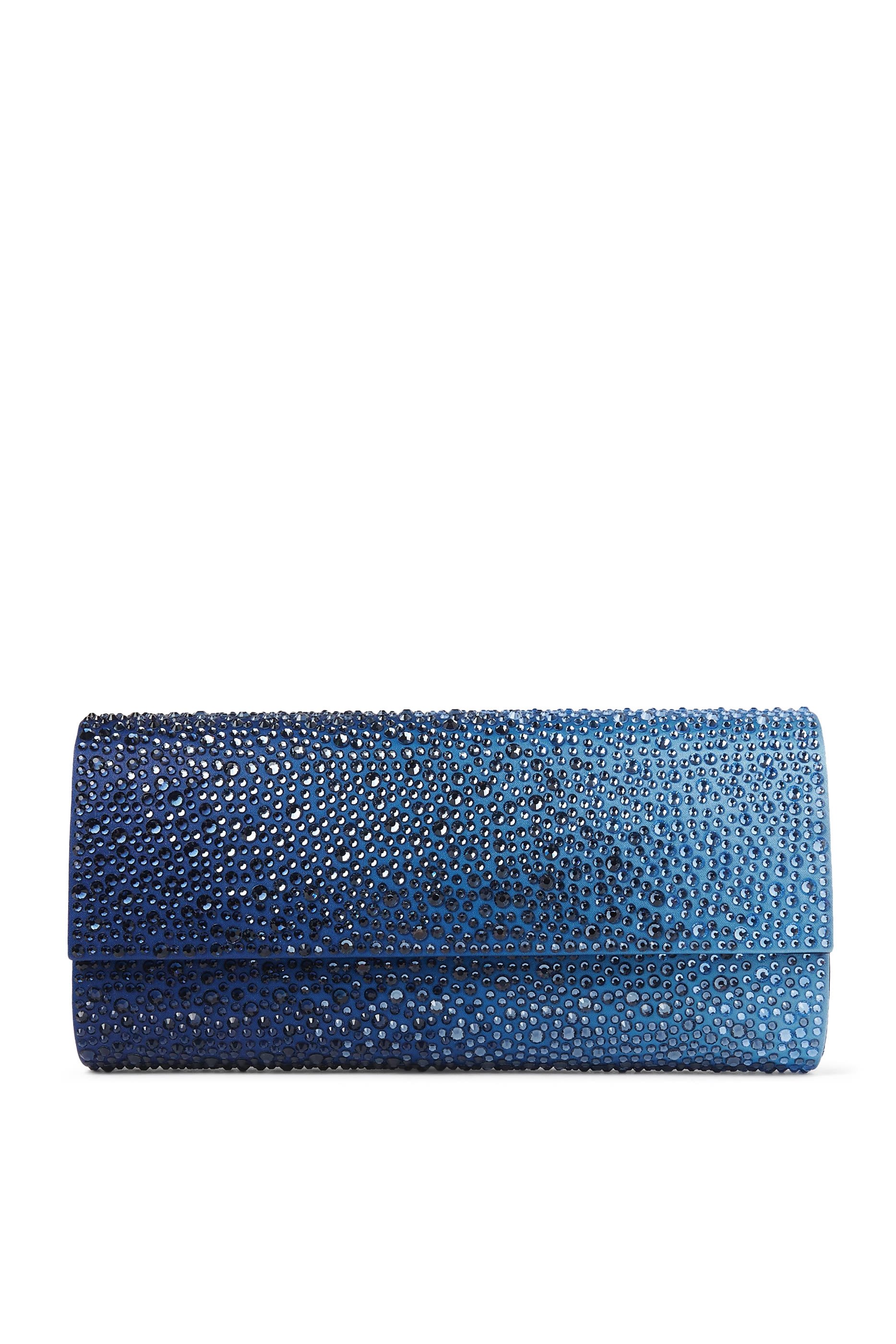 Perry Crystal Caviar Clutch Bag