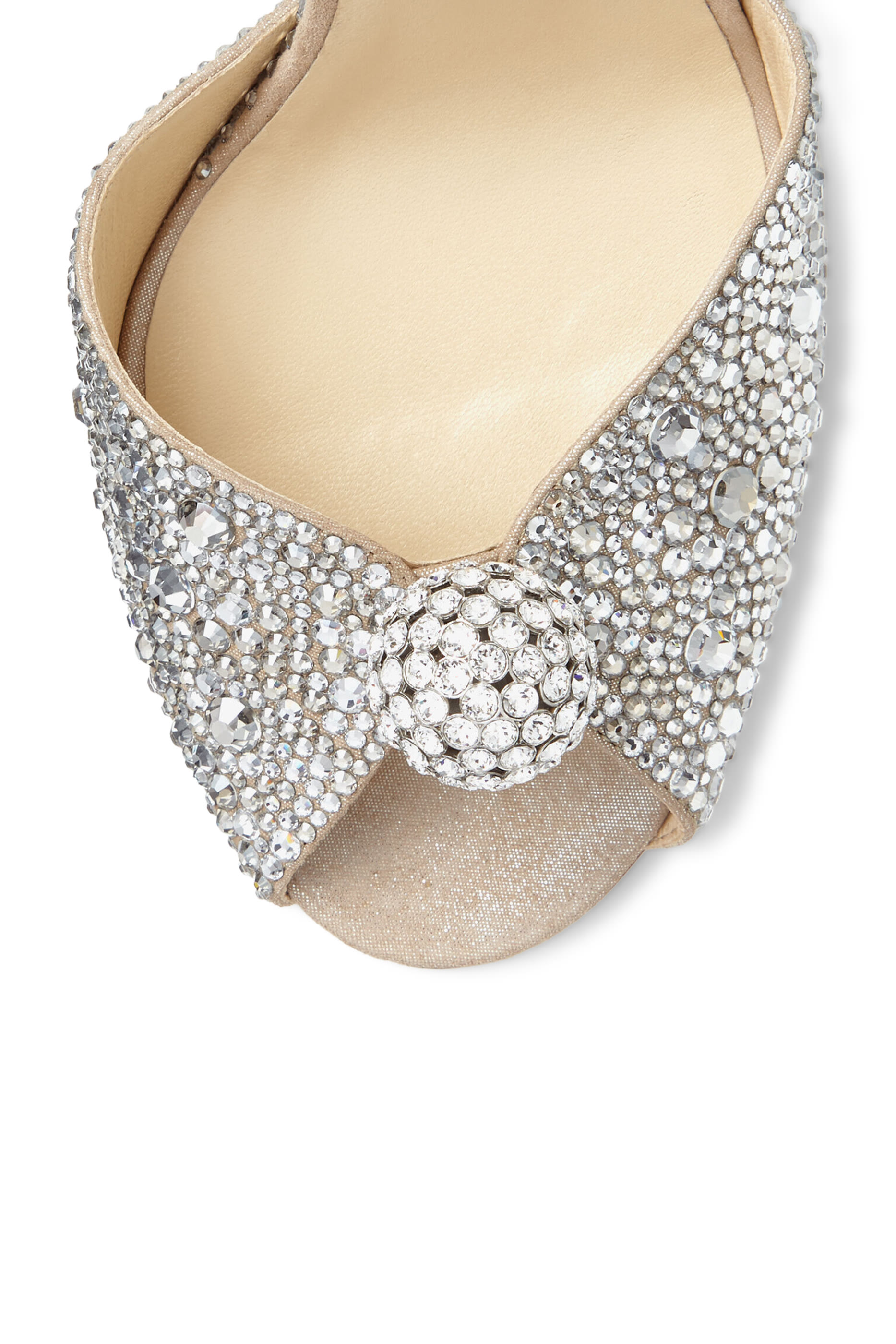 Sacora 100 Suede Sandals with Hotfix Crystals and Sphere Detail