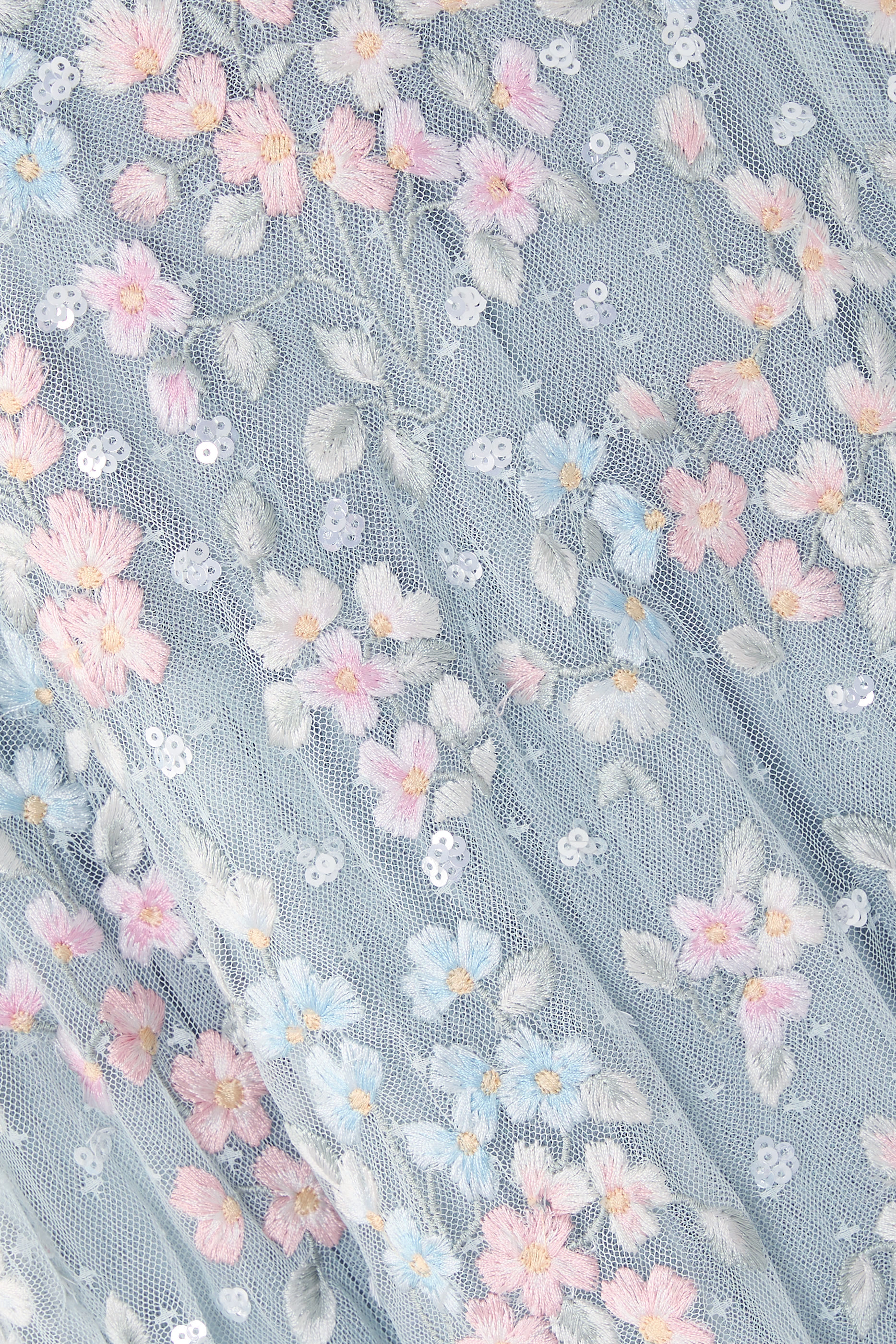 Versailles Ditsy Cape Sleeves Ankle Gown