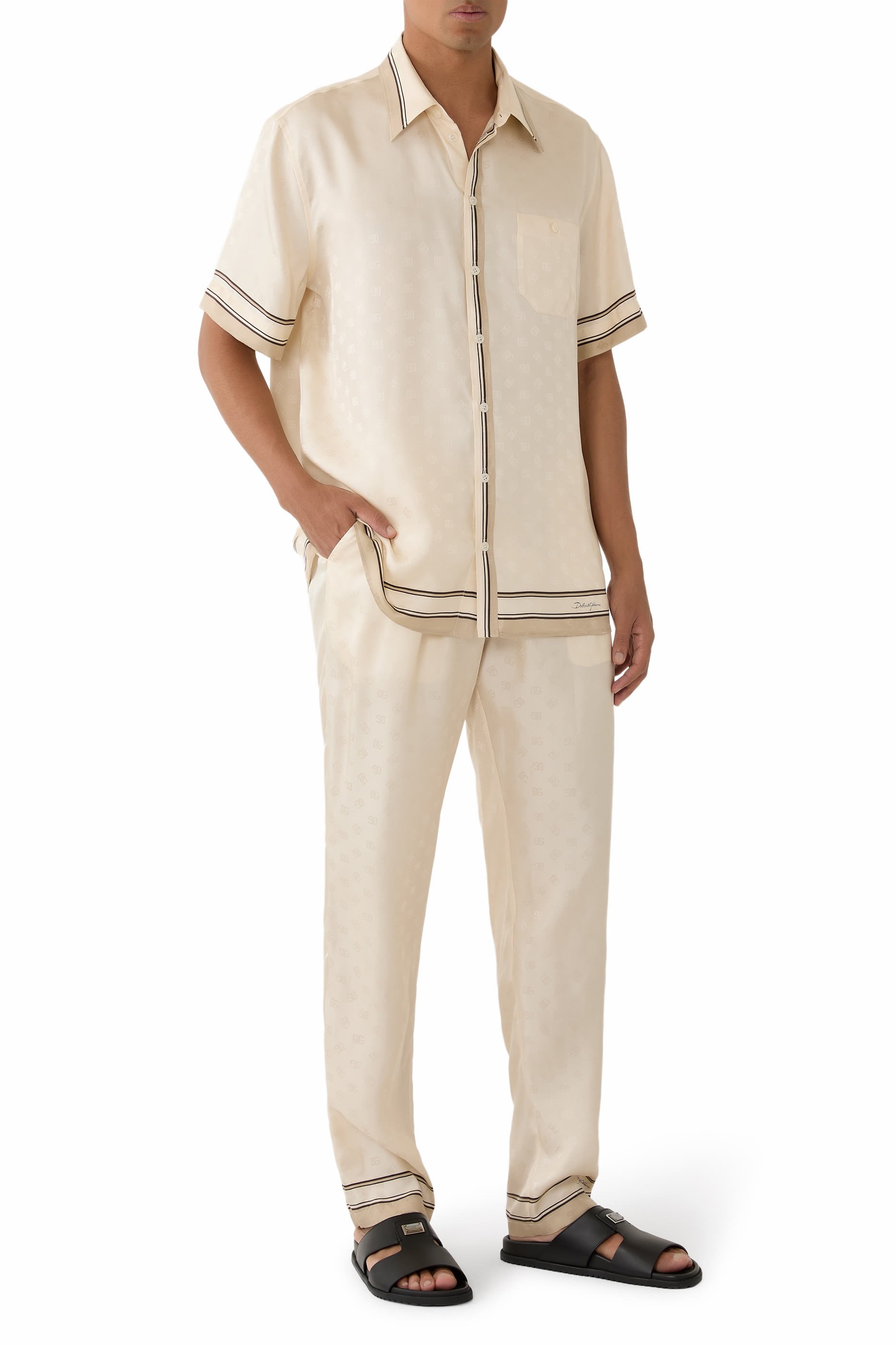 Logo-Print Twill Trousers 