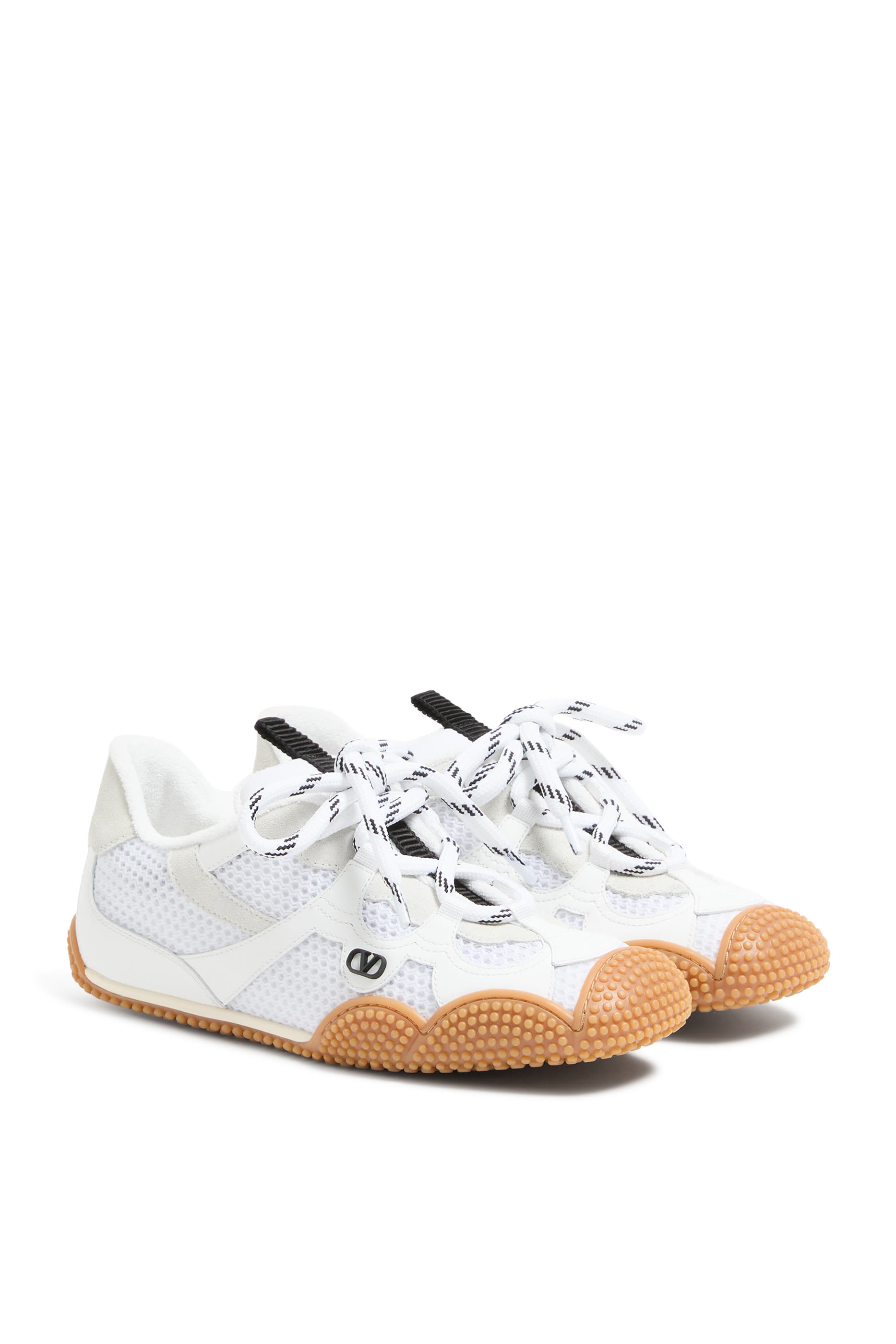  Amphibia Sneakers in Rubberized Calfskin and Split Leather