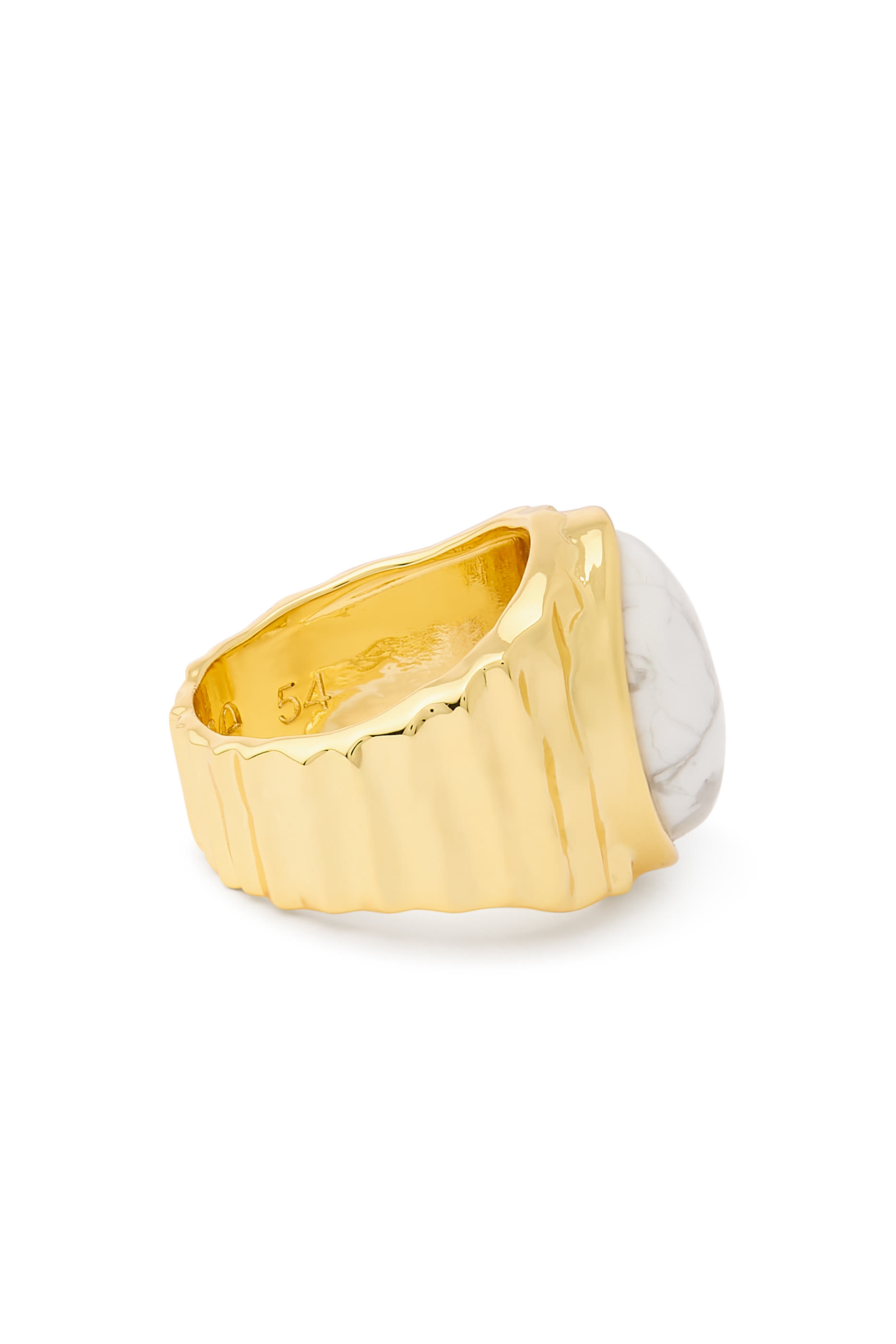 Rima Ring, Gold Plated Silver Sterling & Agate