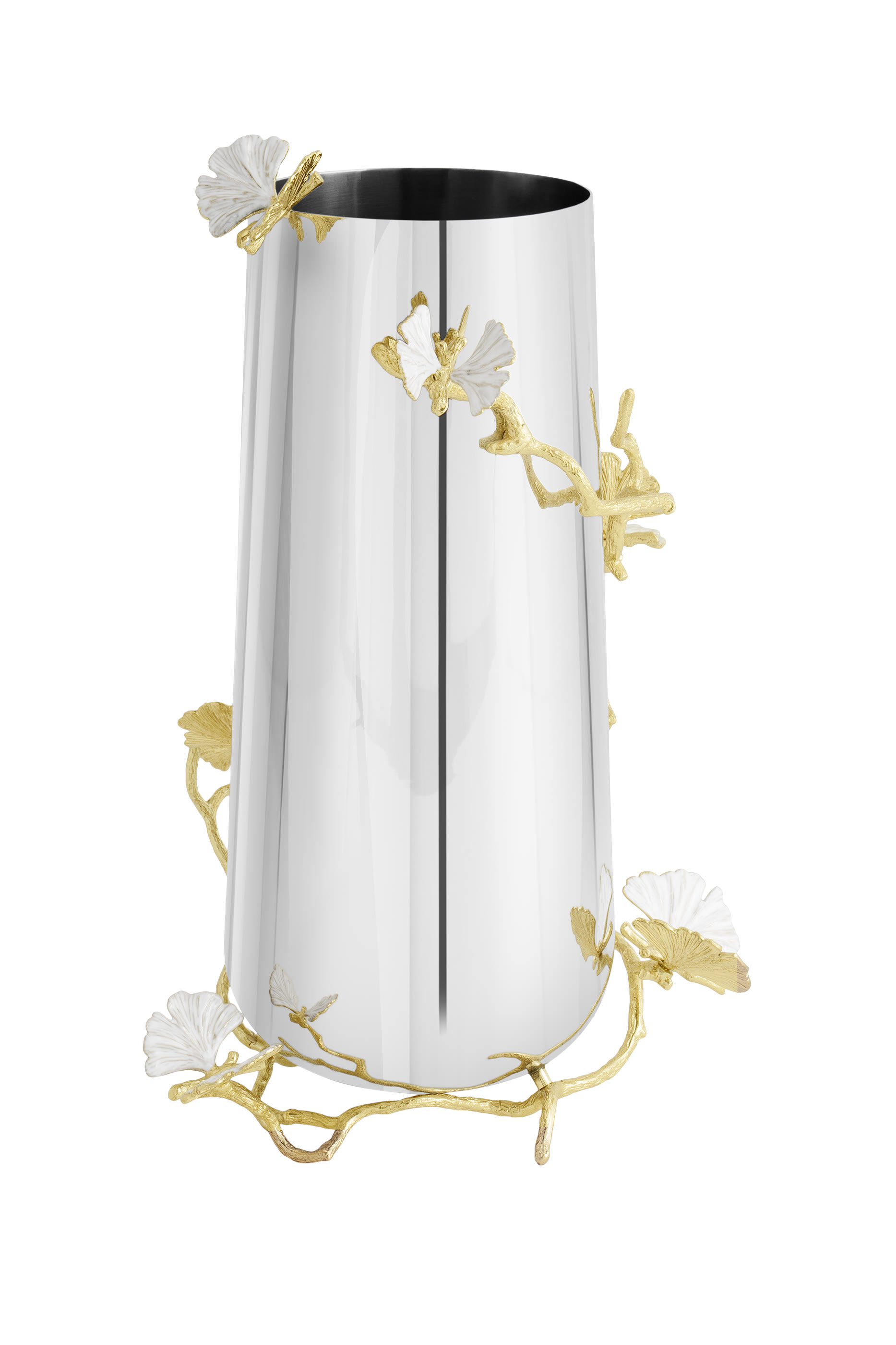 Butterfly Ginkgo Gold Vase