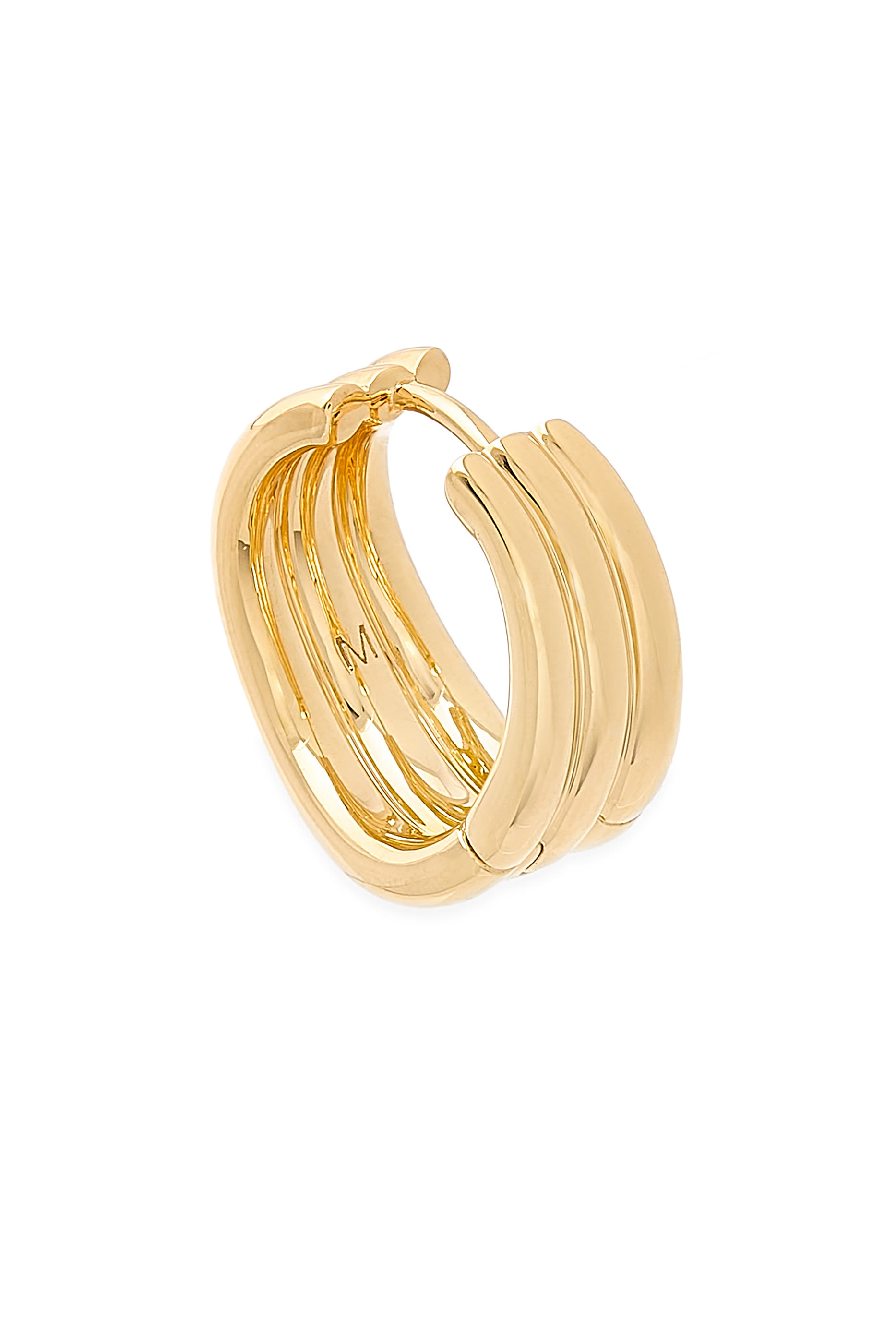 Savi Triple Ridge Hoop Earrings, 18k Recycled Gold Vermeil on Recycled Sterling Silver