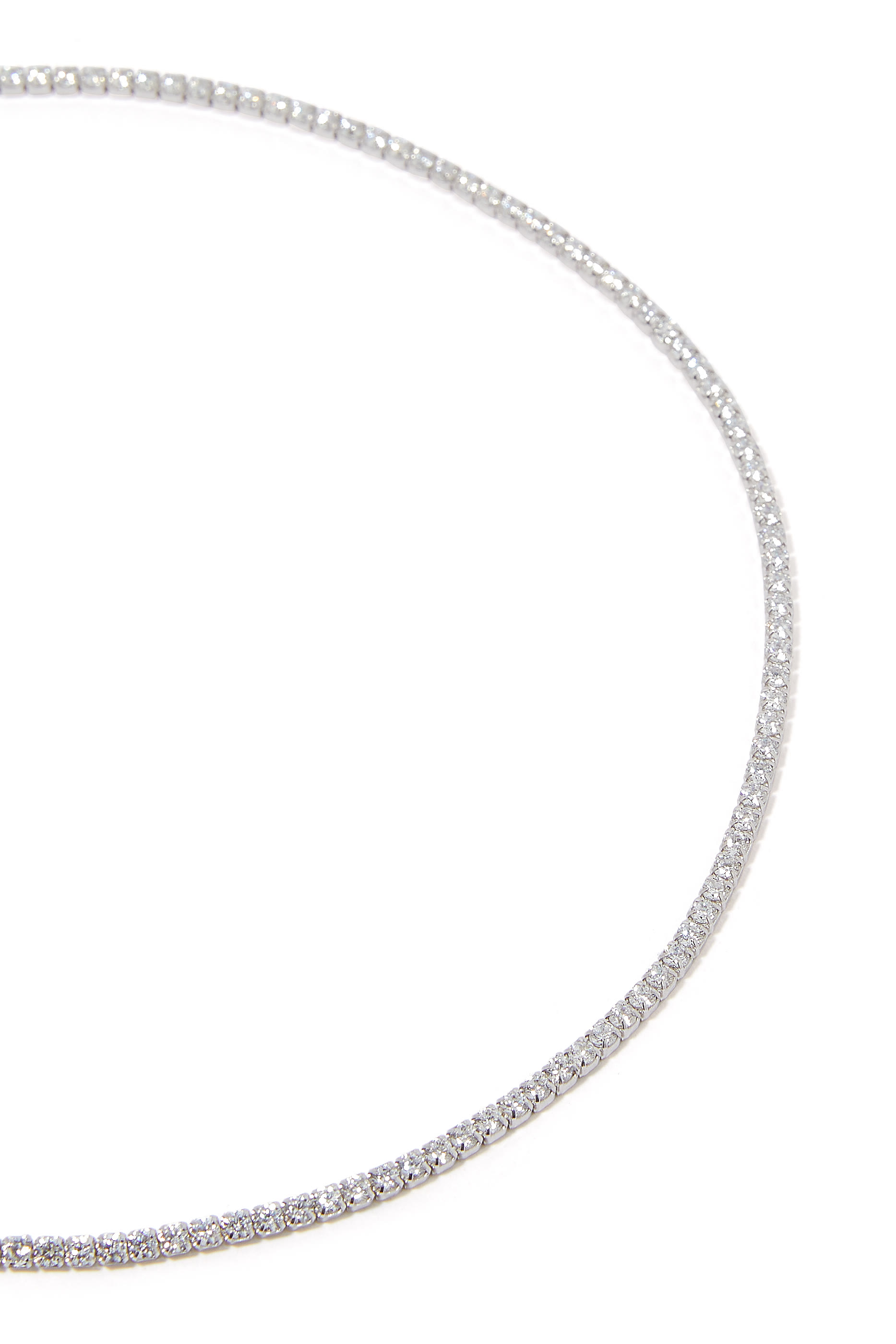 Tennis Diamond Necklace, 14ct Vermeil on Sterling Silver & Round Cubic Zirconia 