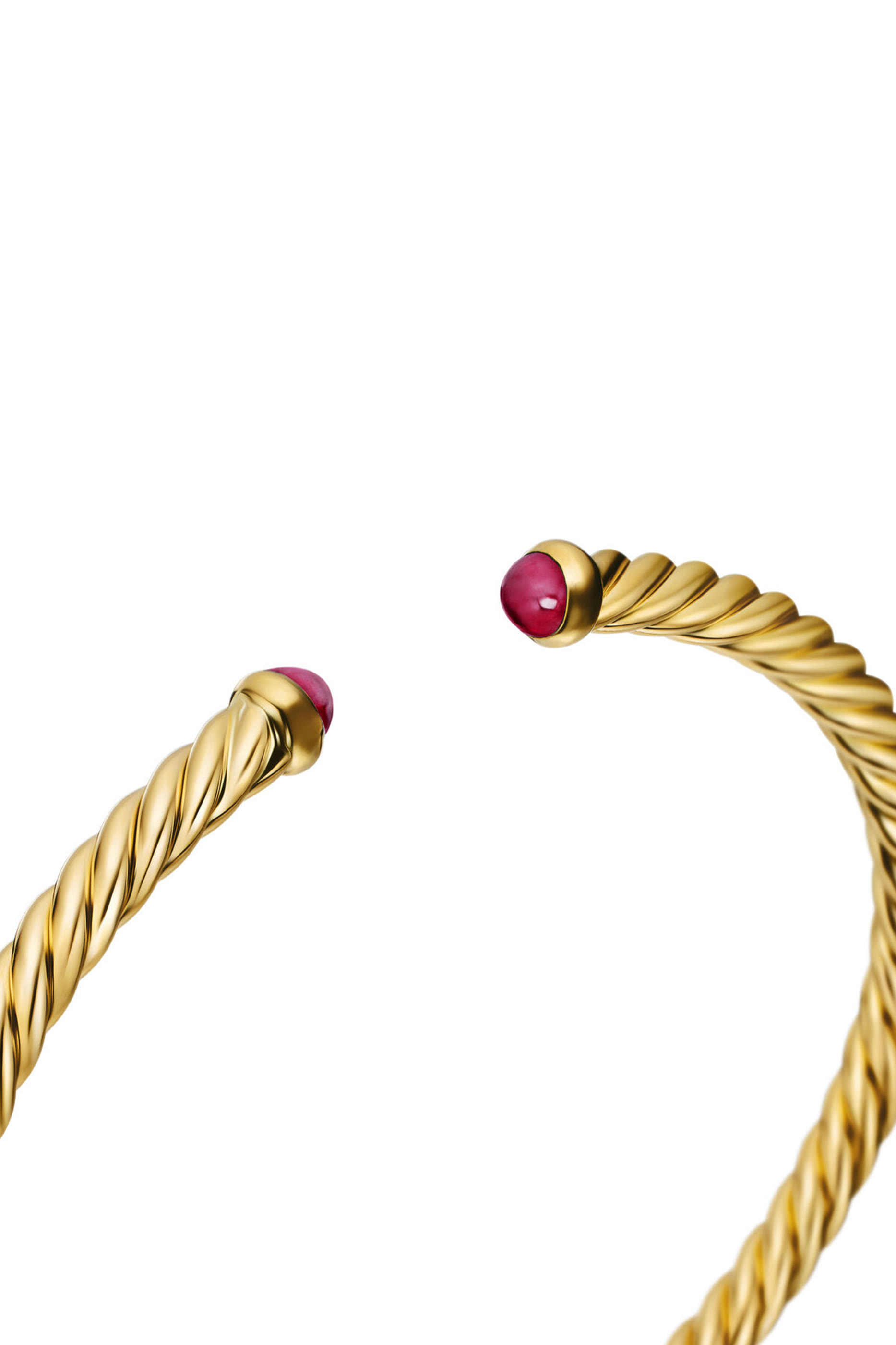 18K Yellow Gold & Rubies Cable Flex Bracelet 