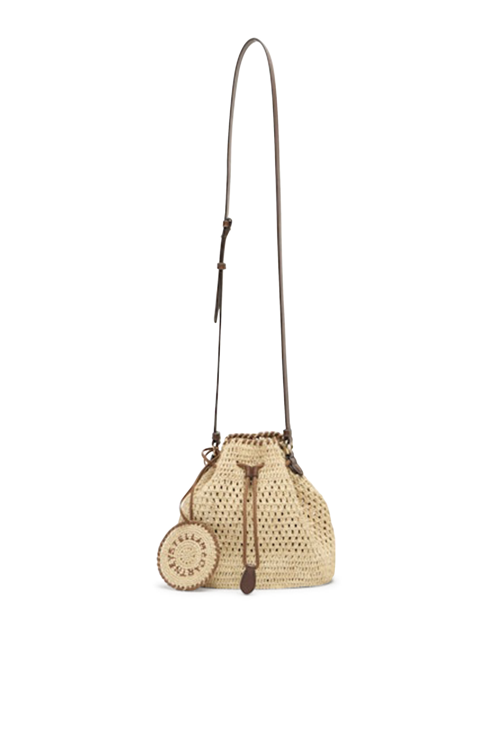 Falabella Raffia Crochet Bucket Bag