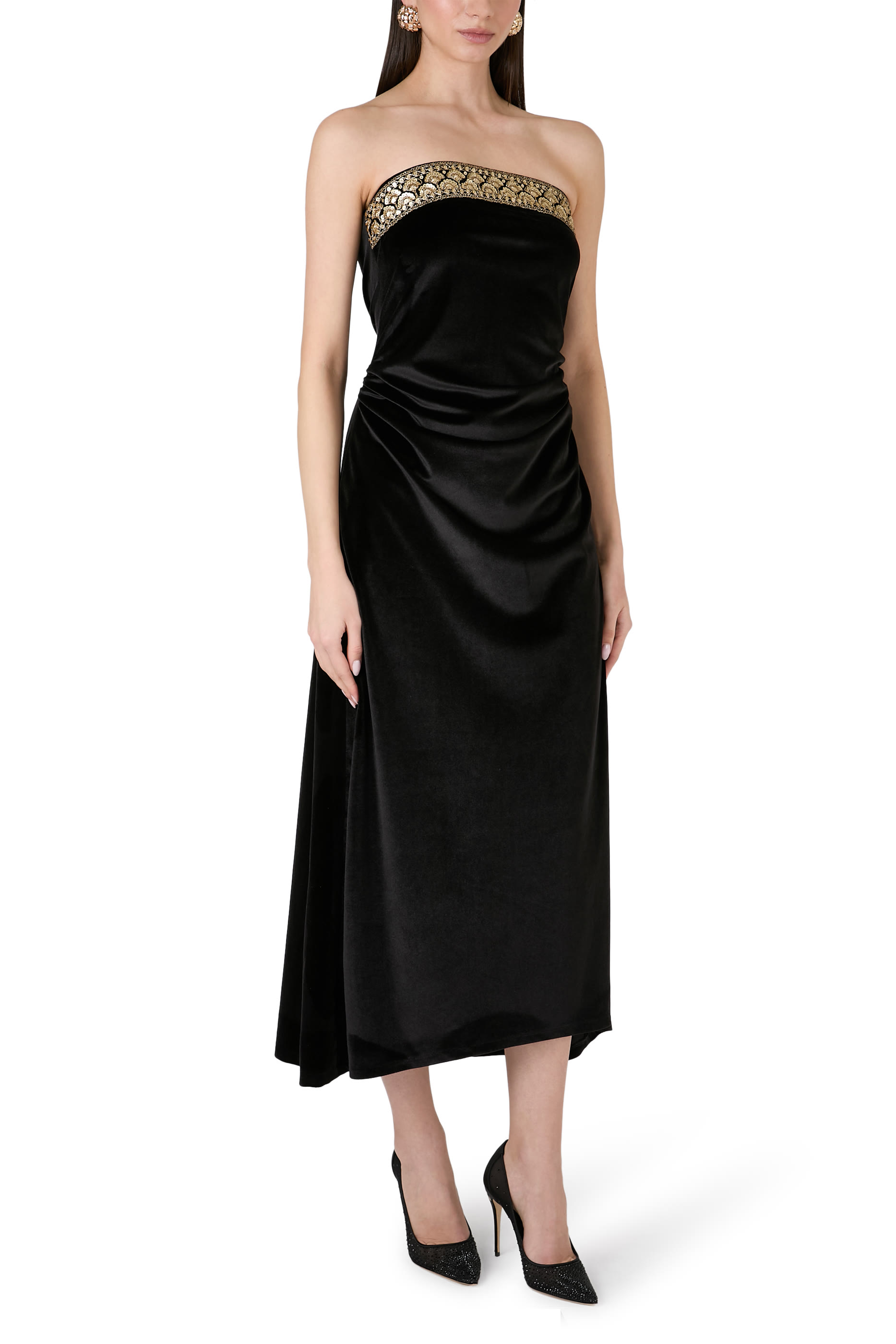 Velvet Blossom Strapless Dress and Jacket 