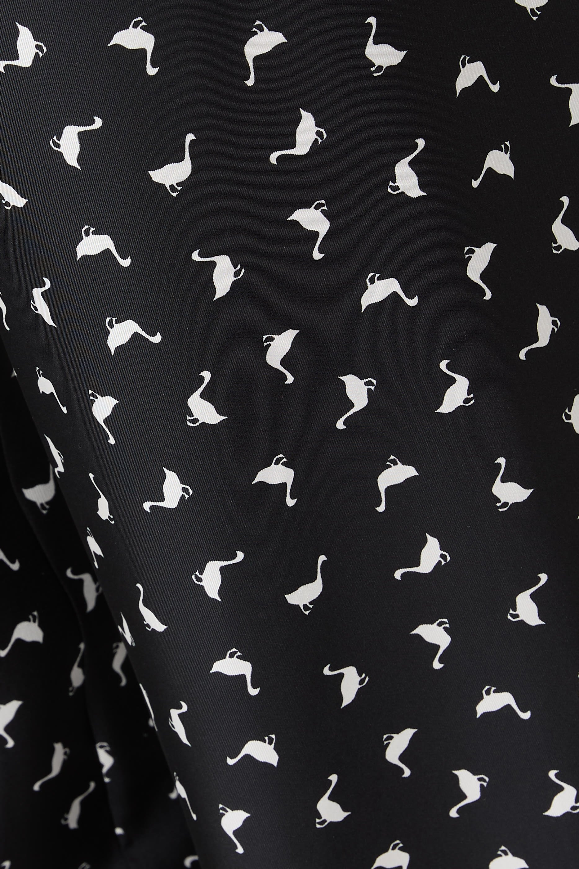 All-Over Mini Goose Printed Silk Trousers