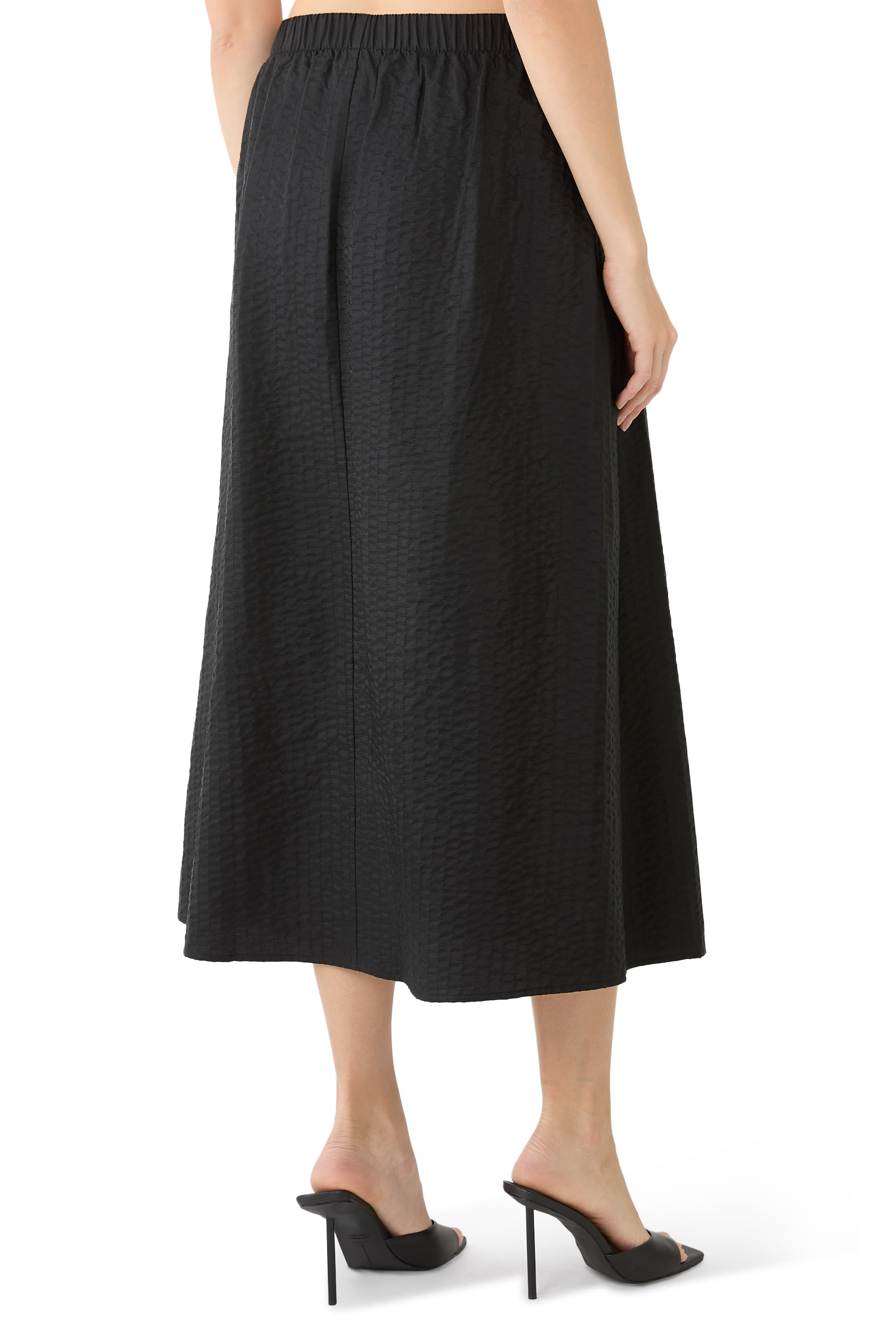 Quilted Silk A-Line Skirt