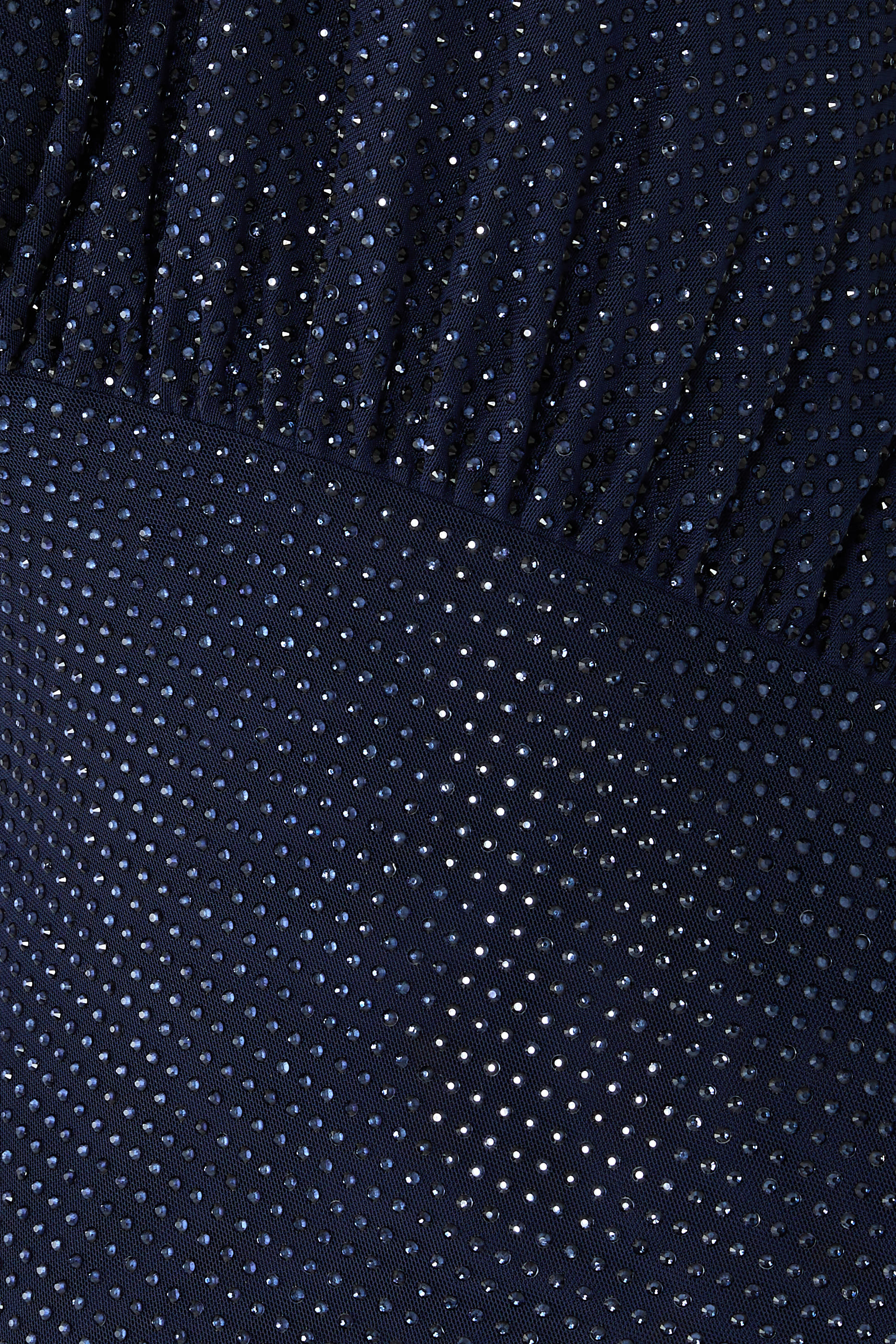 Rhinestone Mesh Cut-Out Maxi Dress