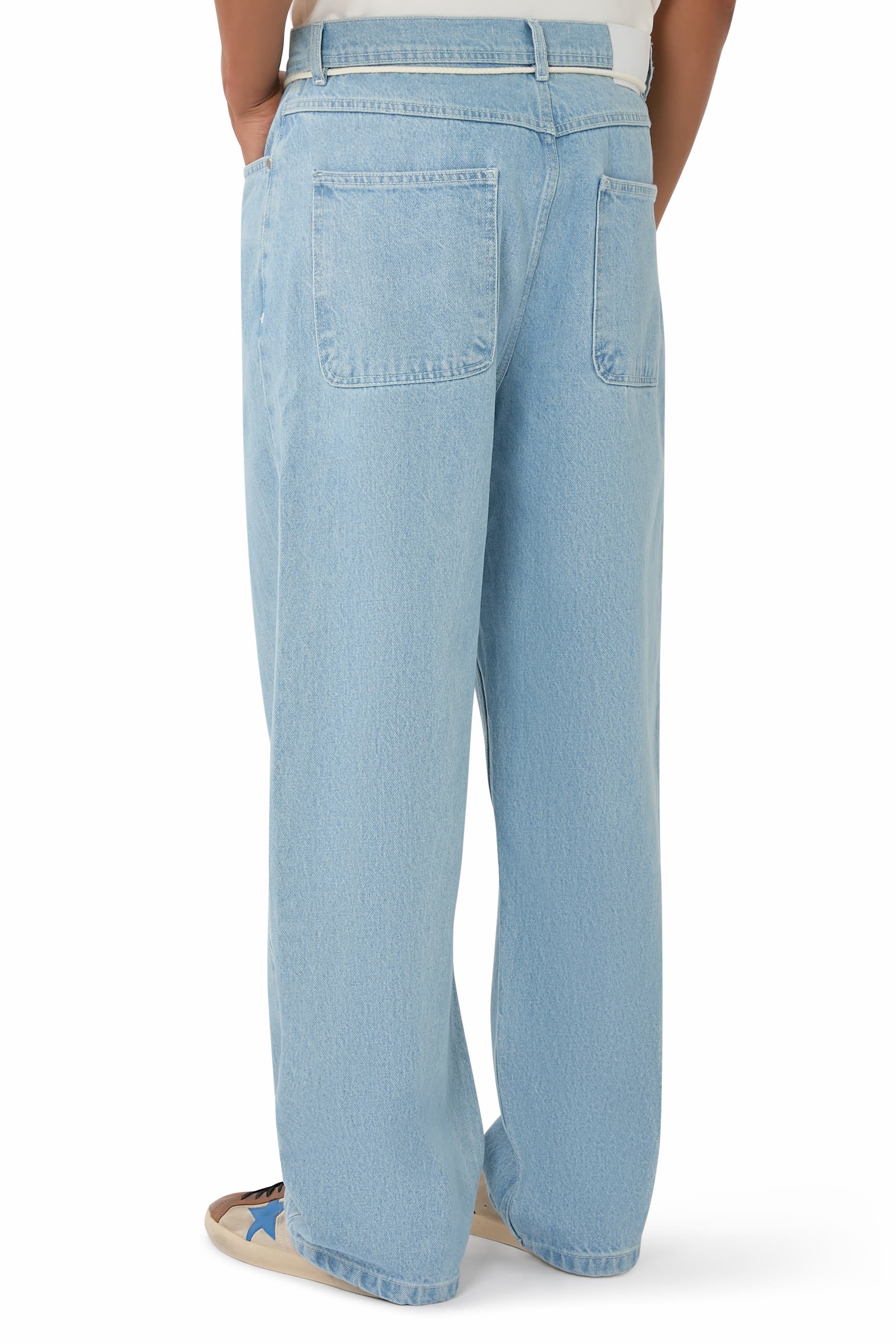 Denim Block Pants