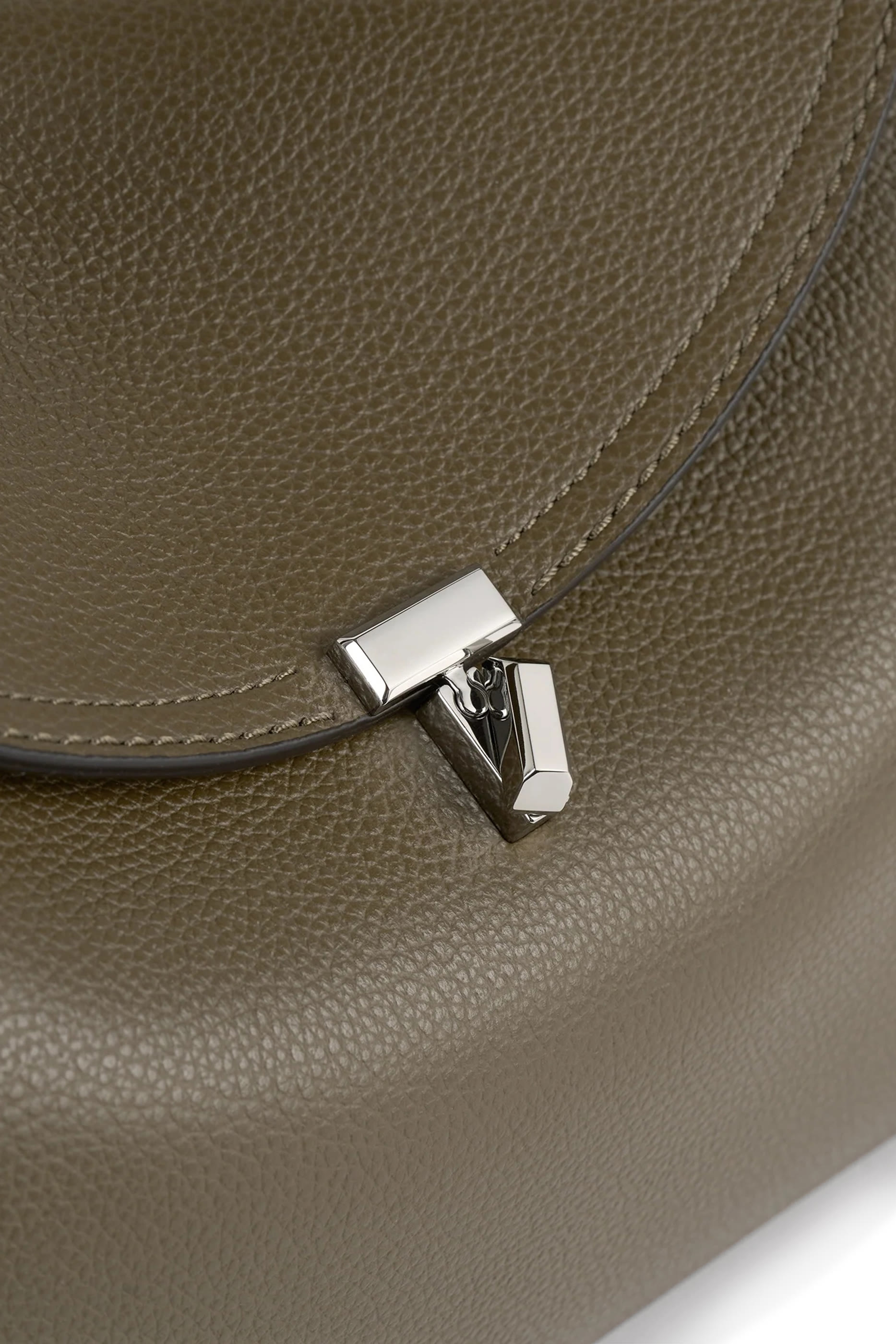 T-Lock Grained Leather Top-Handle Bag