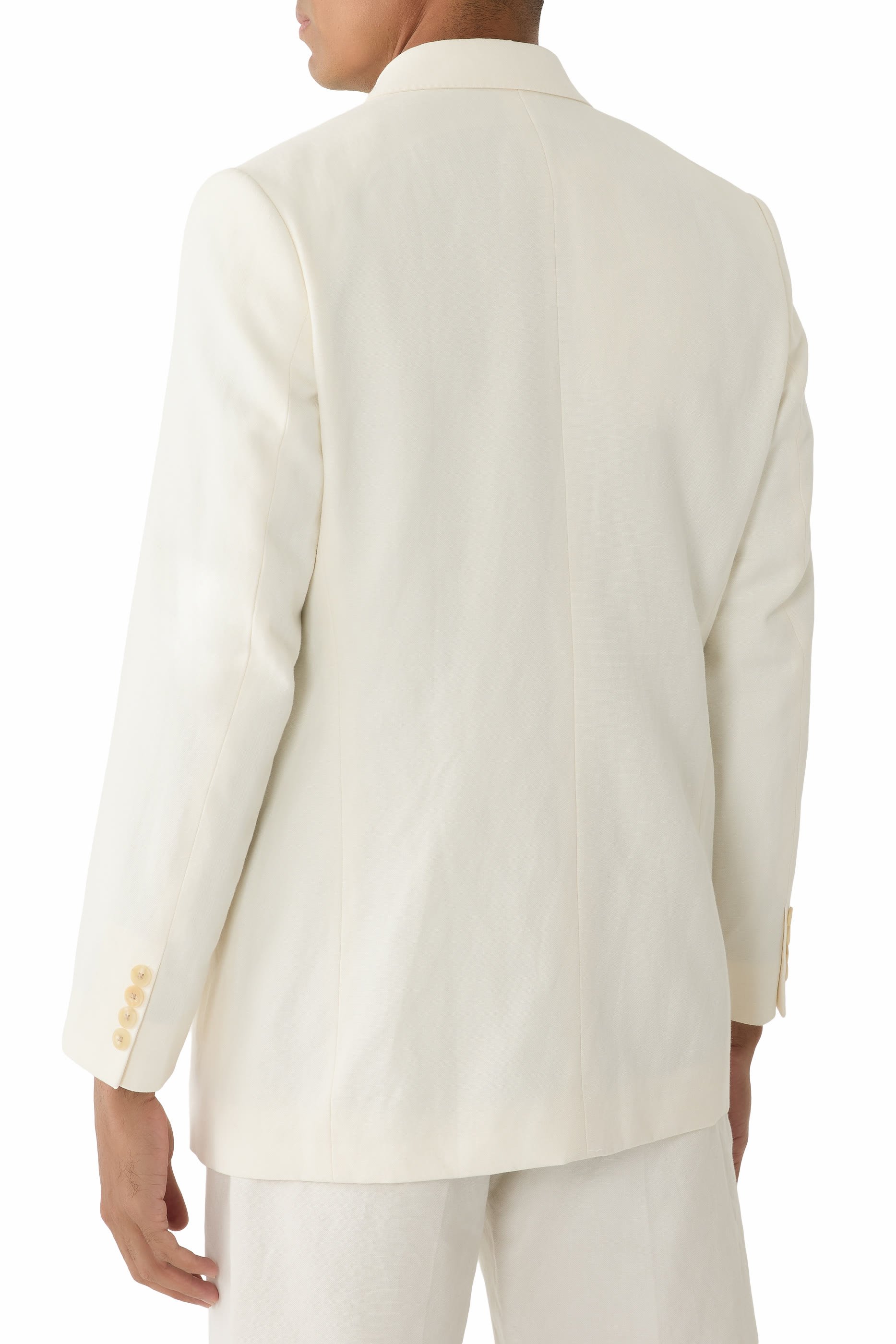 Wool Cotton Linen Ox Double-Breasted Jacket