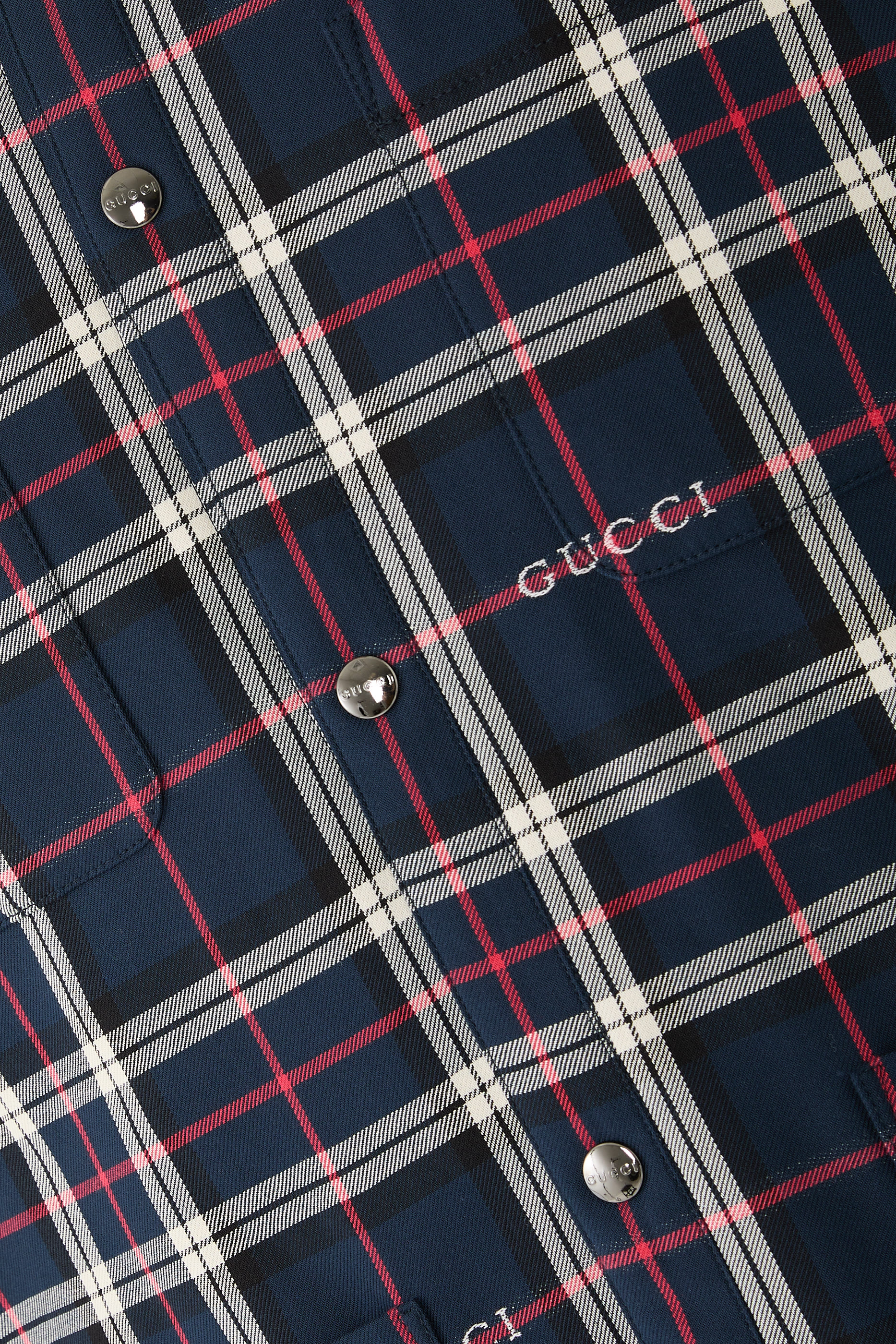 Tartan Cotton Jacquard Padded Shirt