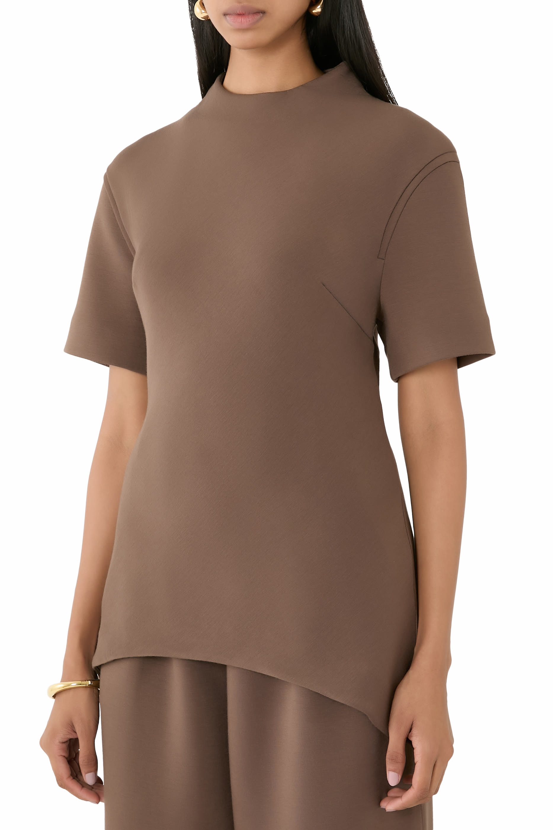 Short Sleeves Scuba Top