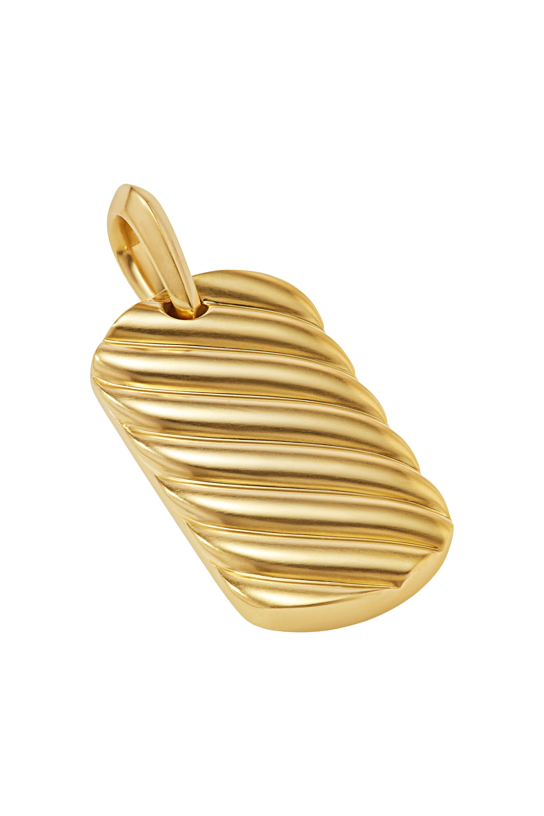 Sculpted Cable Tag, 18K Yellow Gold