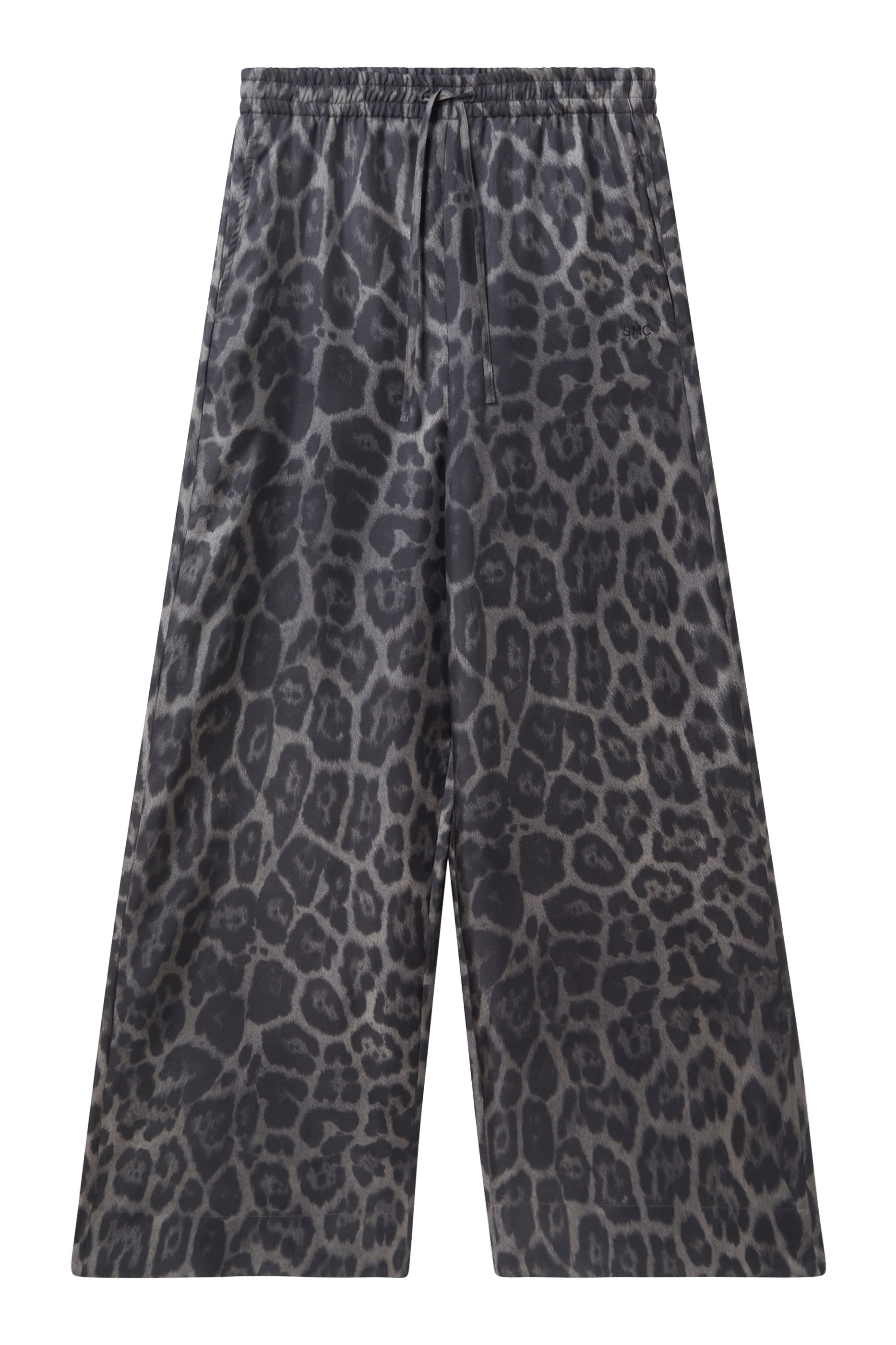 Oversized Drawstring Leopard Print Trousers