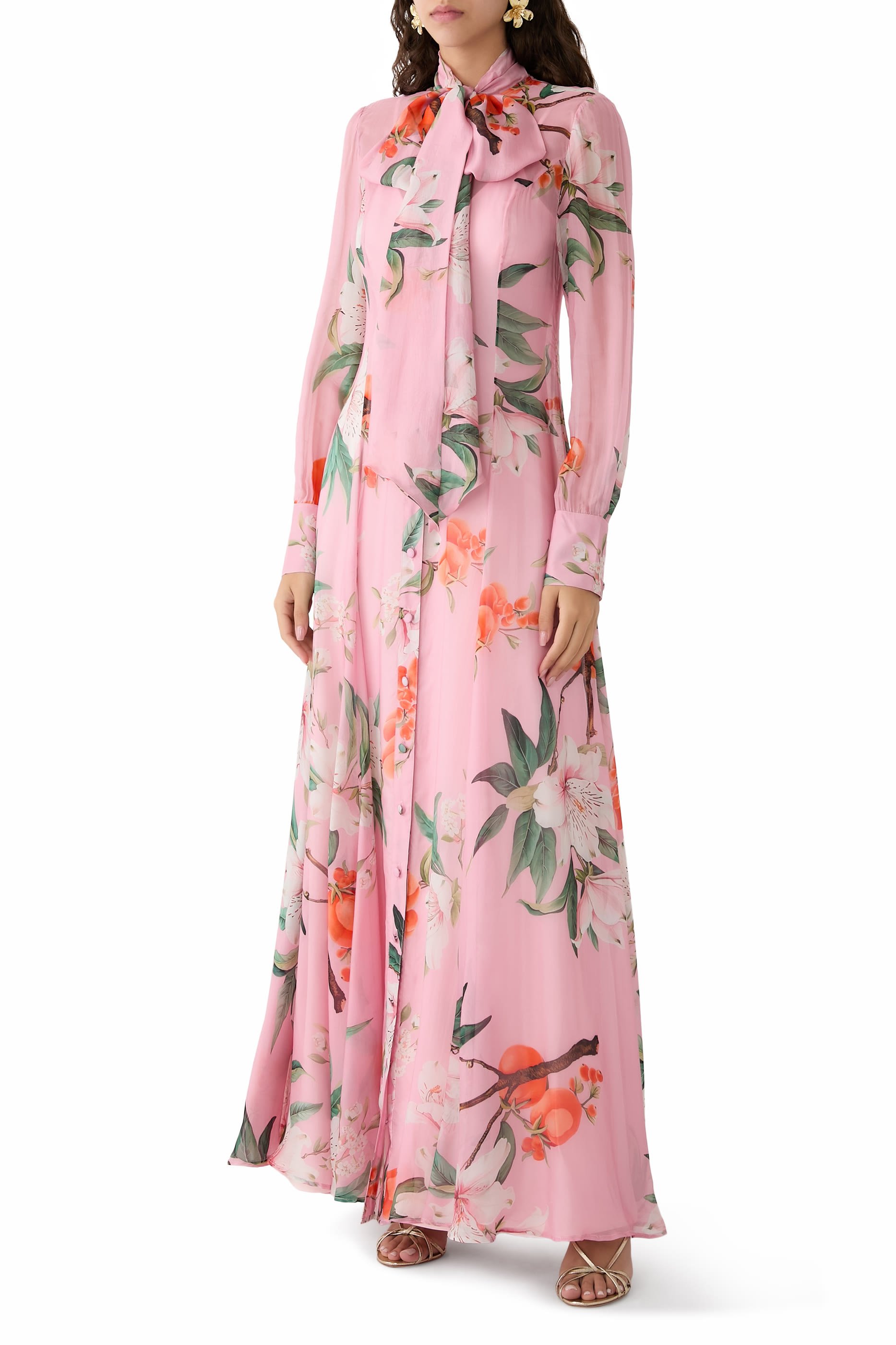 Lilith Tie Neck Maxi Dress