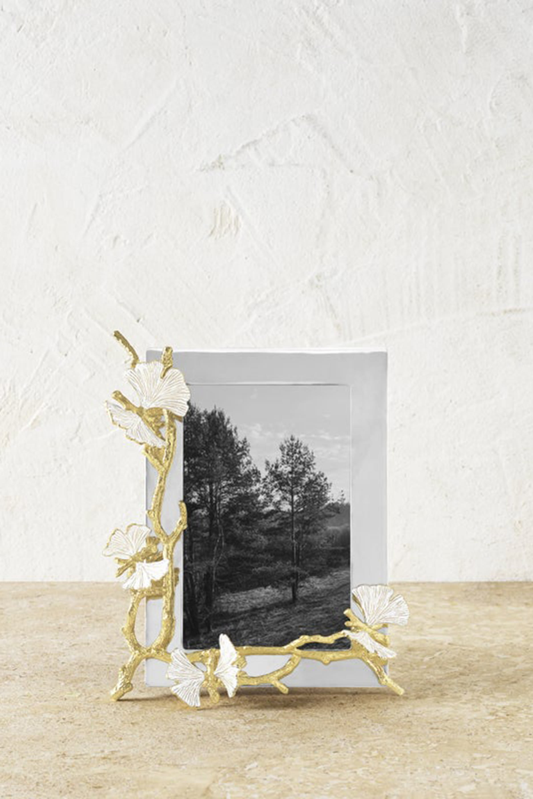 Butterfly Ginkgo Gold Reflective 4x6 Frame