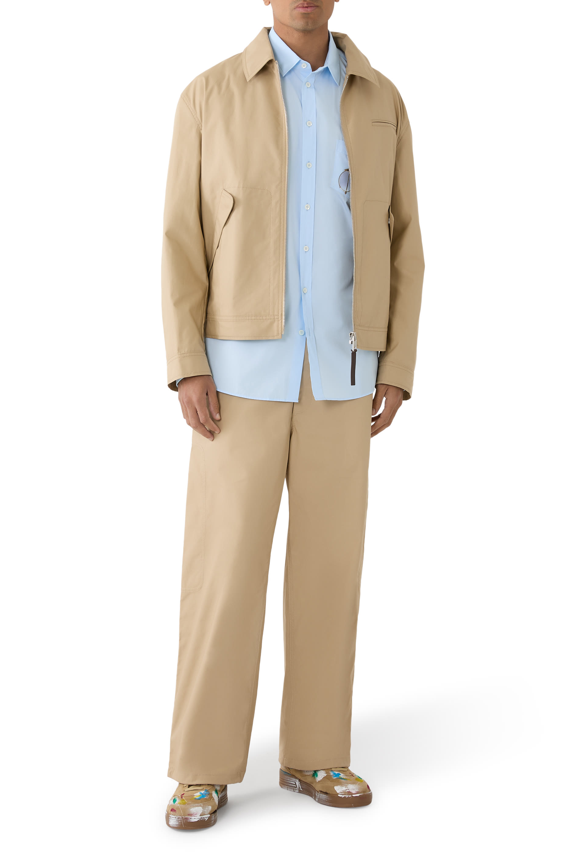 Cotton Straight Leg Trousers