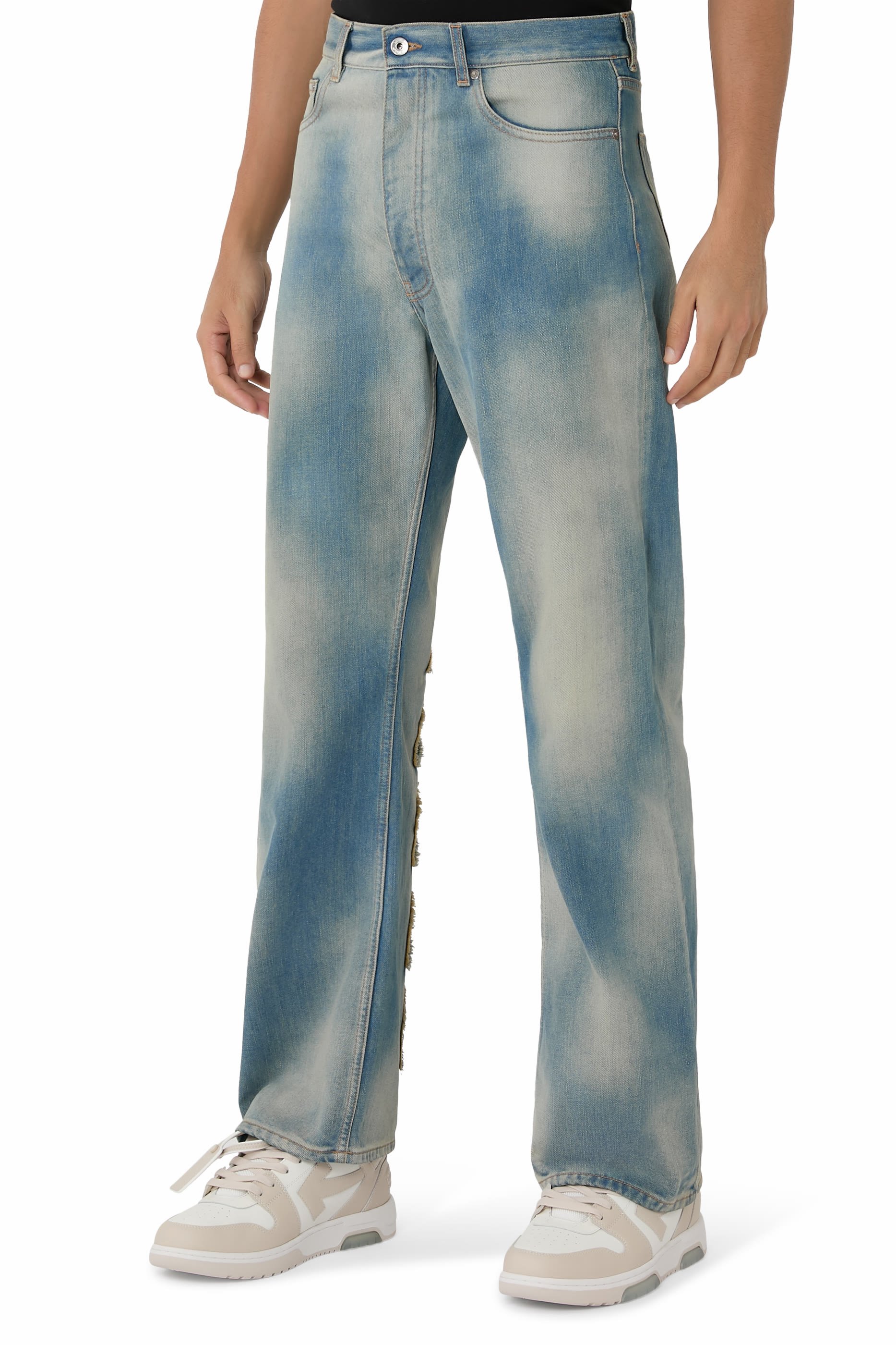  Diagonal Raw Patch 90s Skate Jeans 