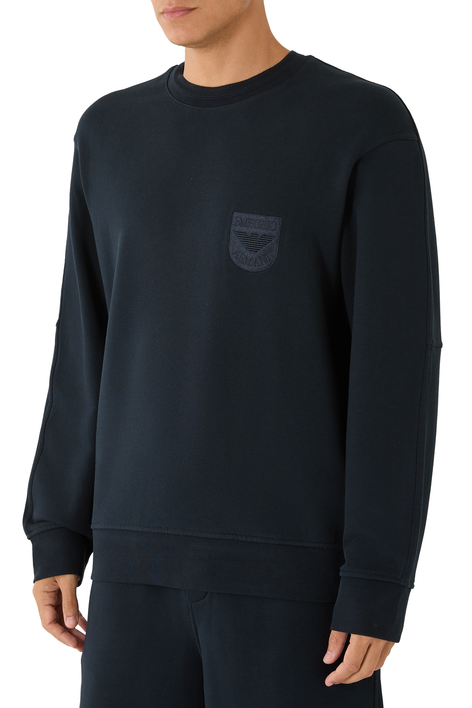 Shield Embroidery French Terry Jersey Sweatshirt