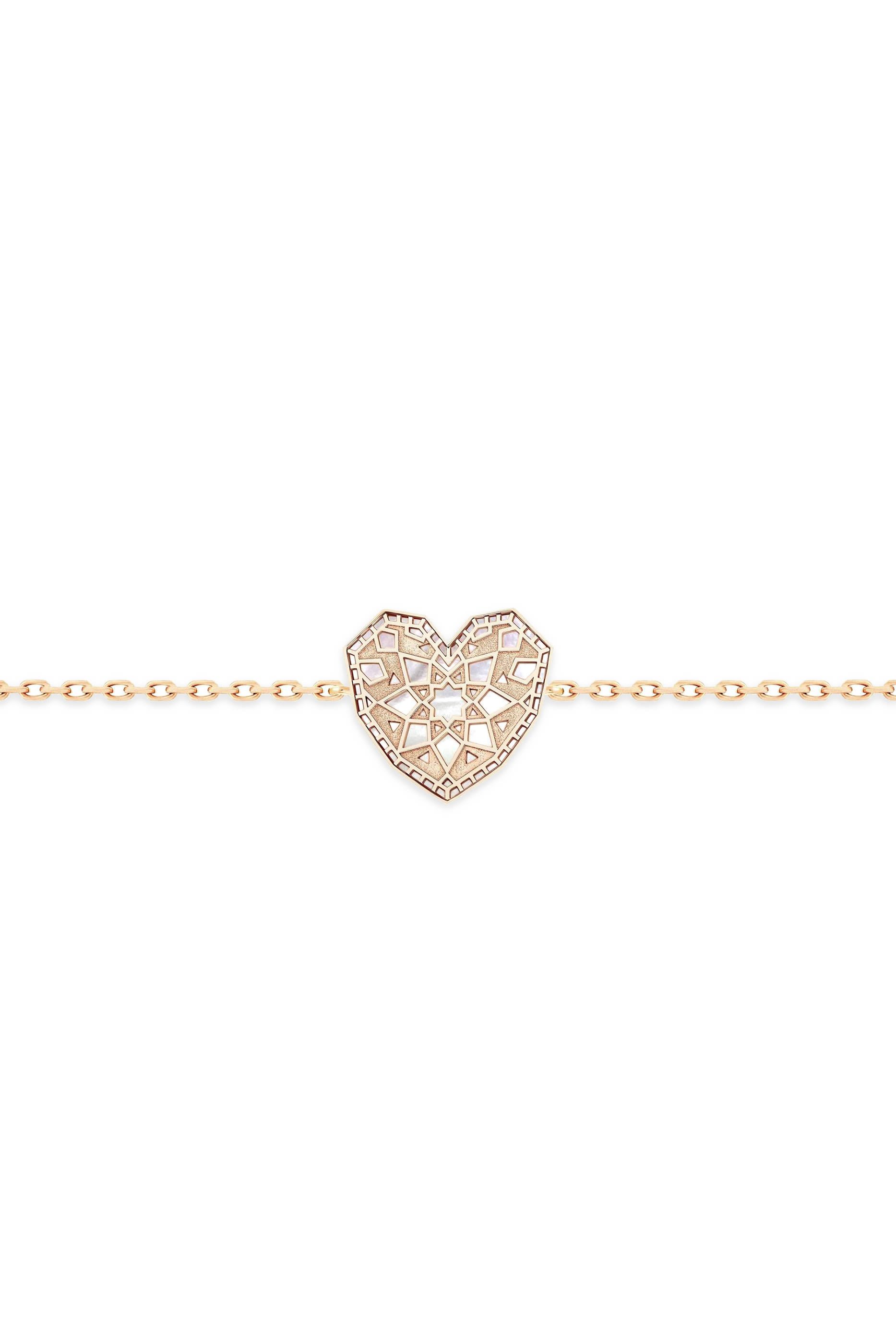 Qalb Turath Small Bracelet, 18k Pink Gold & Mother-of-Pearl, Diamonds