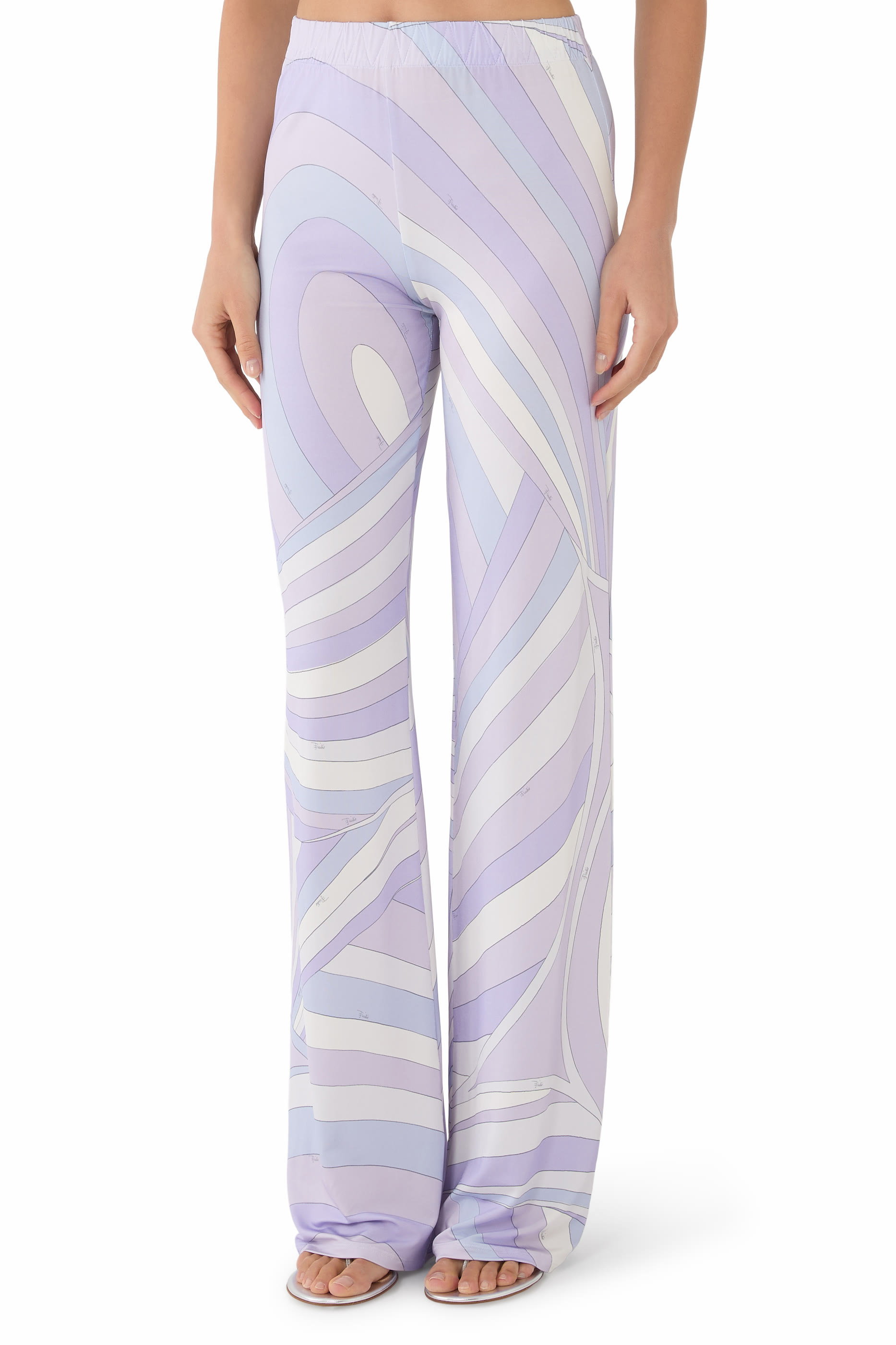 Iride Print Straight Trousers