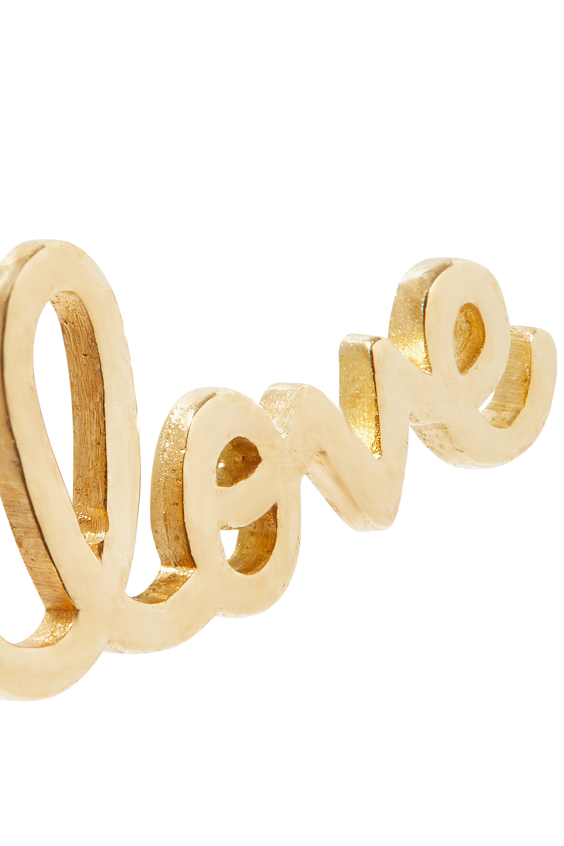 Tiny Love Script Single Stud, 14k Yellow Gold