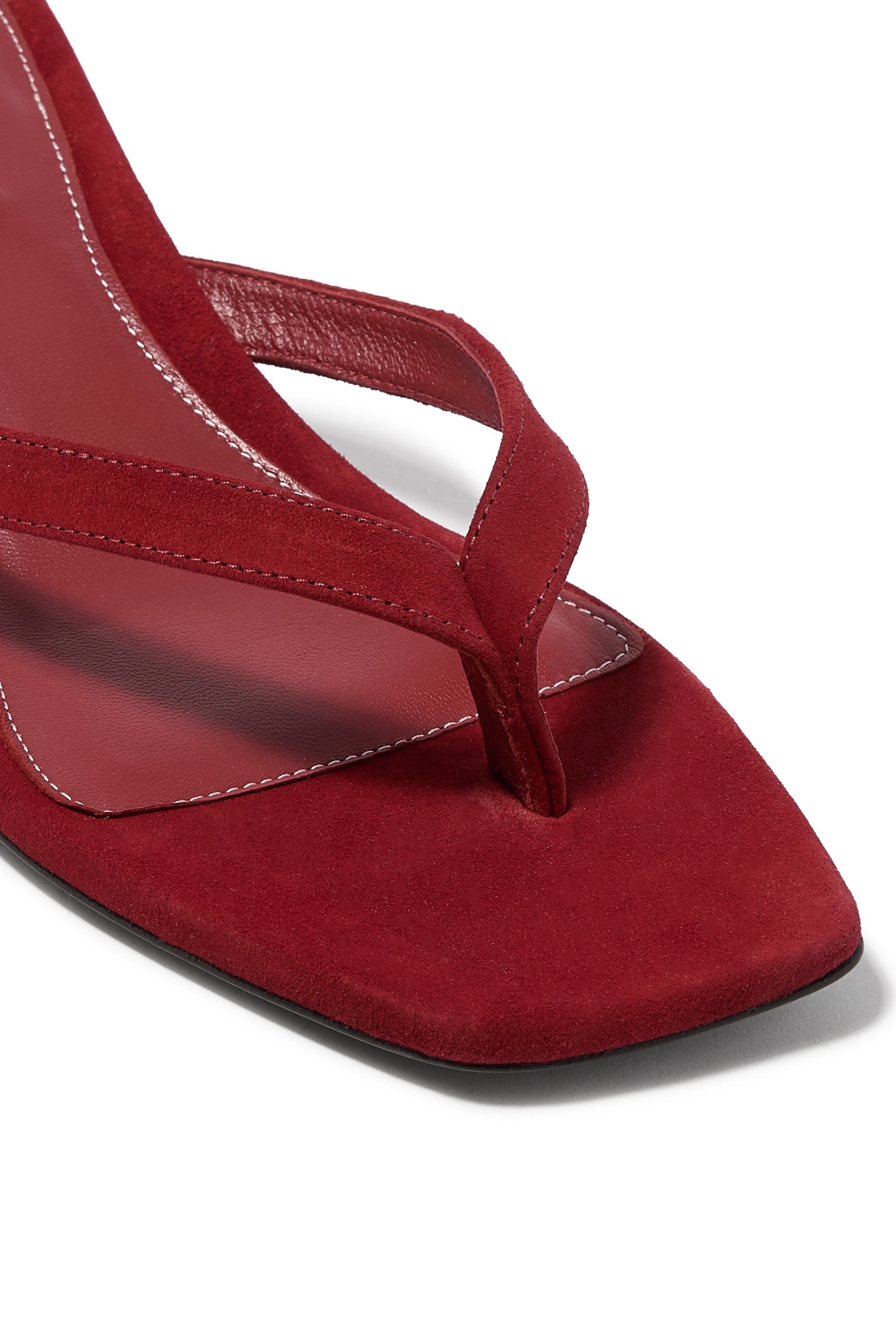 Leather 35 Heeled Thong Sandals