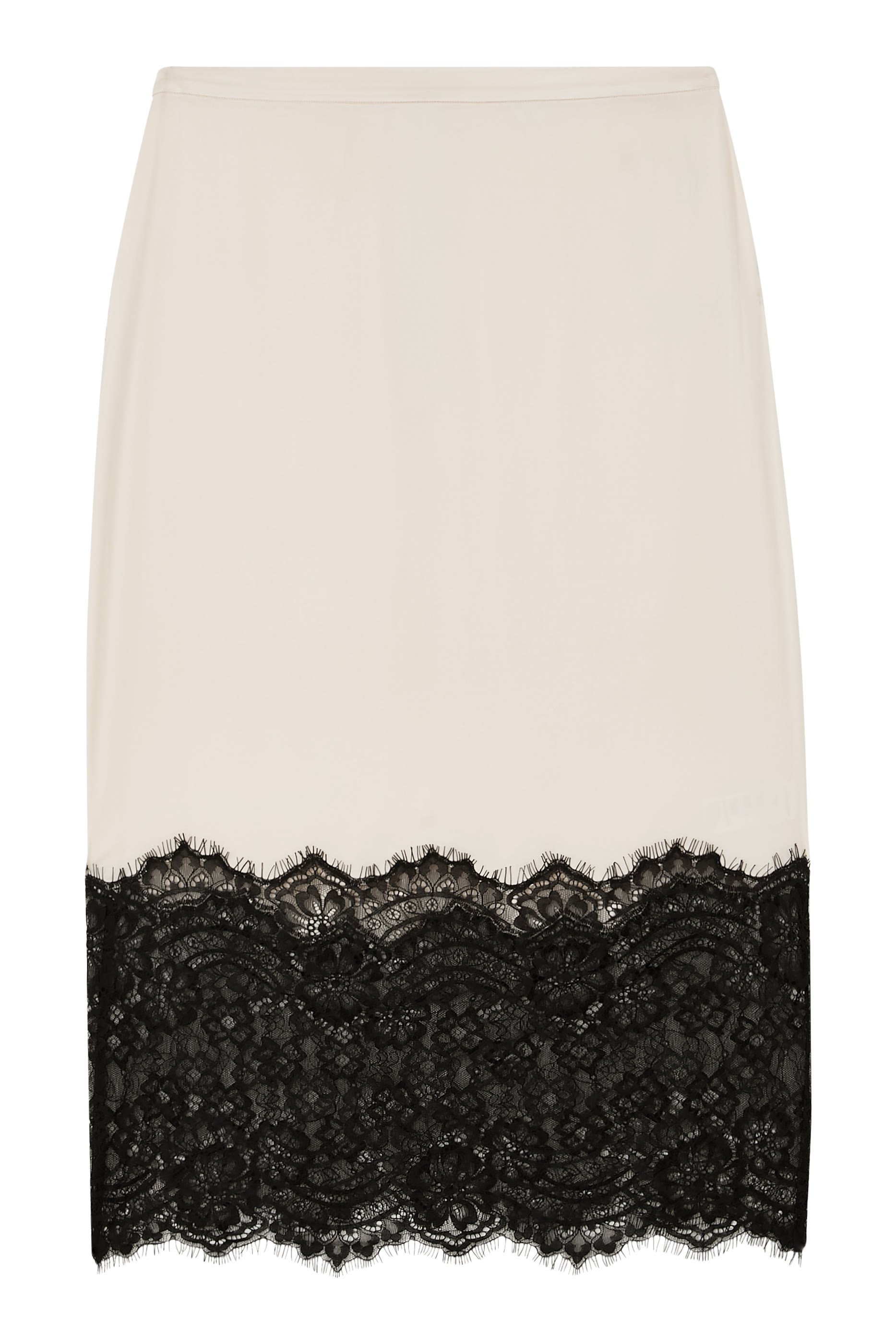 Satin Lace Slip Midi Skirt 