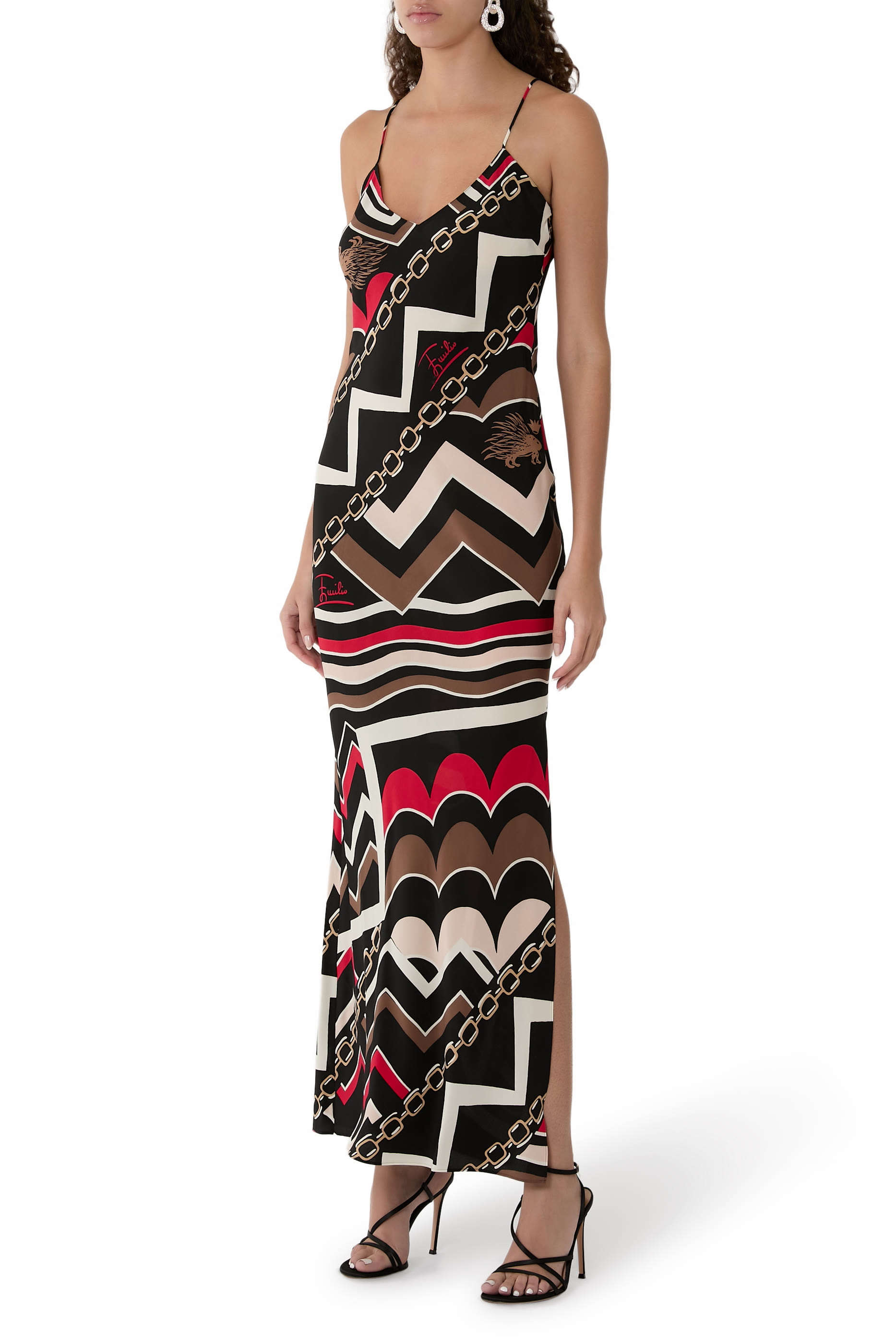 Istrice Print Long Dress