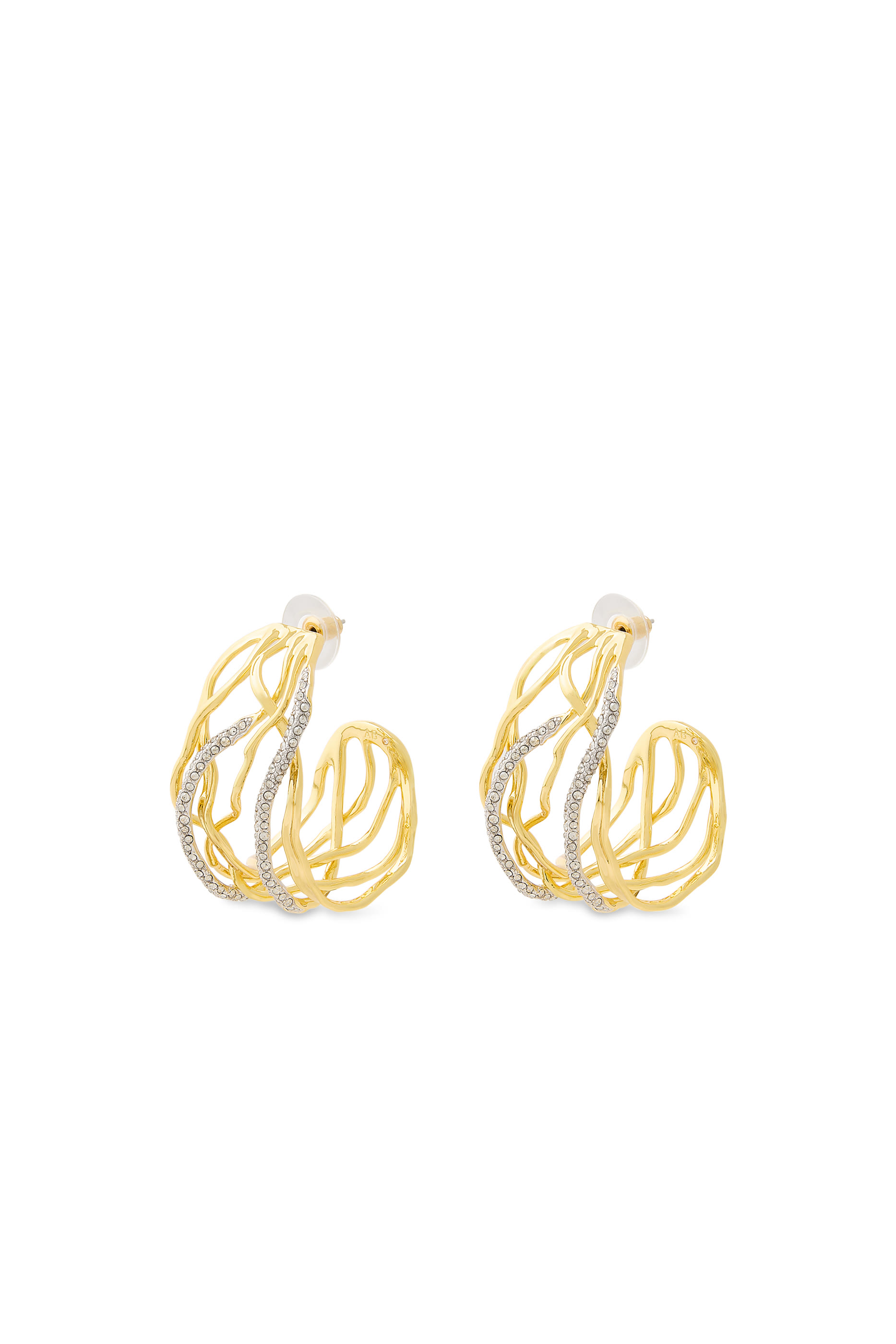 Solanales Crystal Woven Hoop Earrings