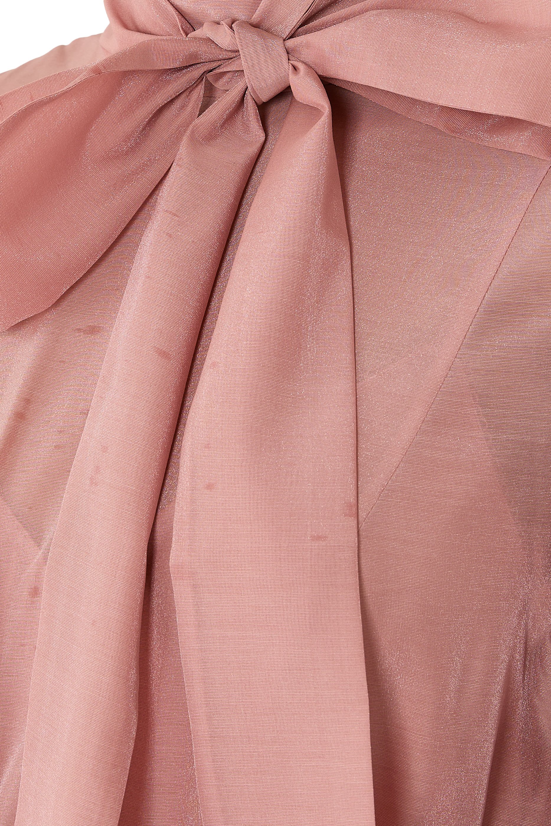 Pleated Sleeved Midi Dress