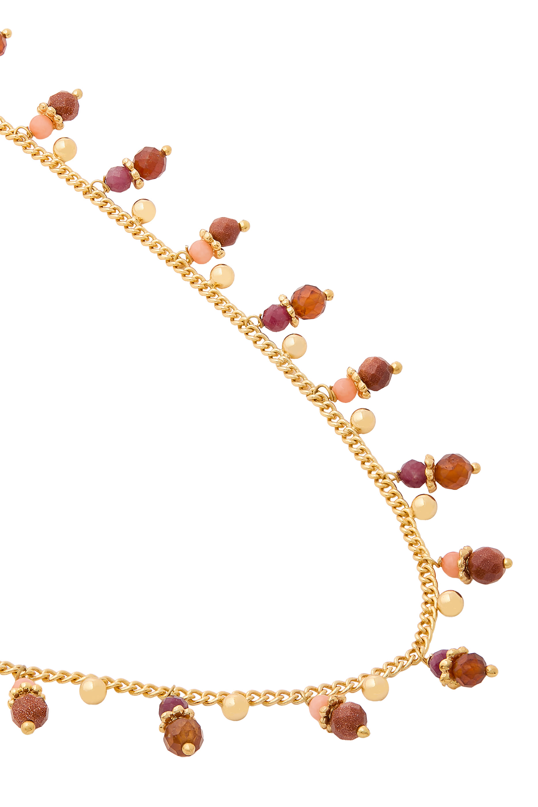 Tangerine Pearl Choker Necklace, Gold-Plated Metal