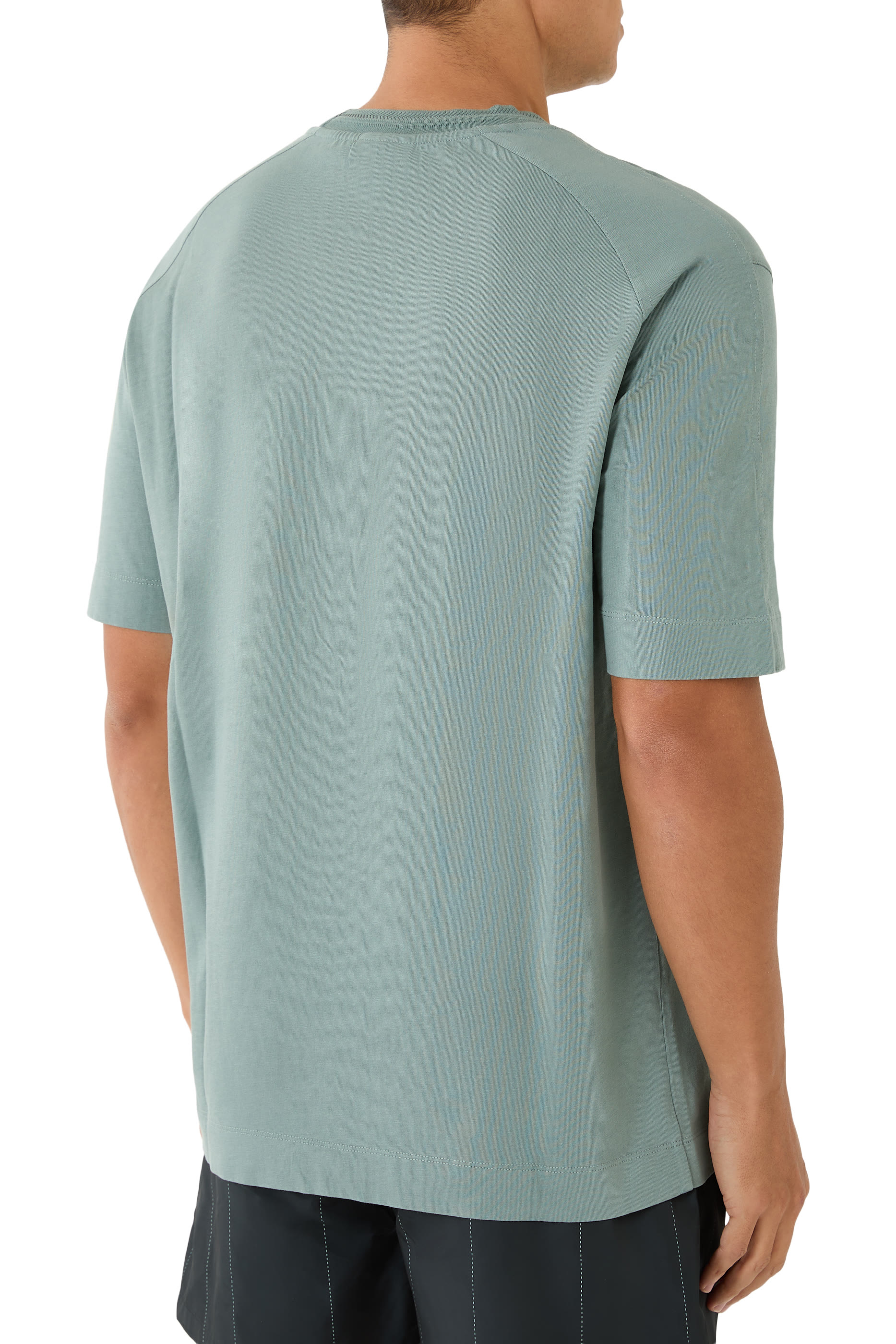 Heavy Jersey T-Shirt with Shield Embroidery