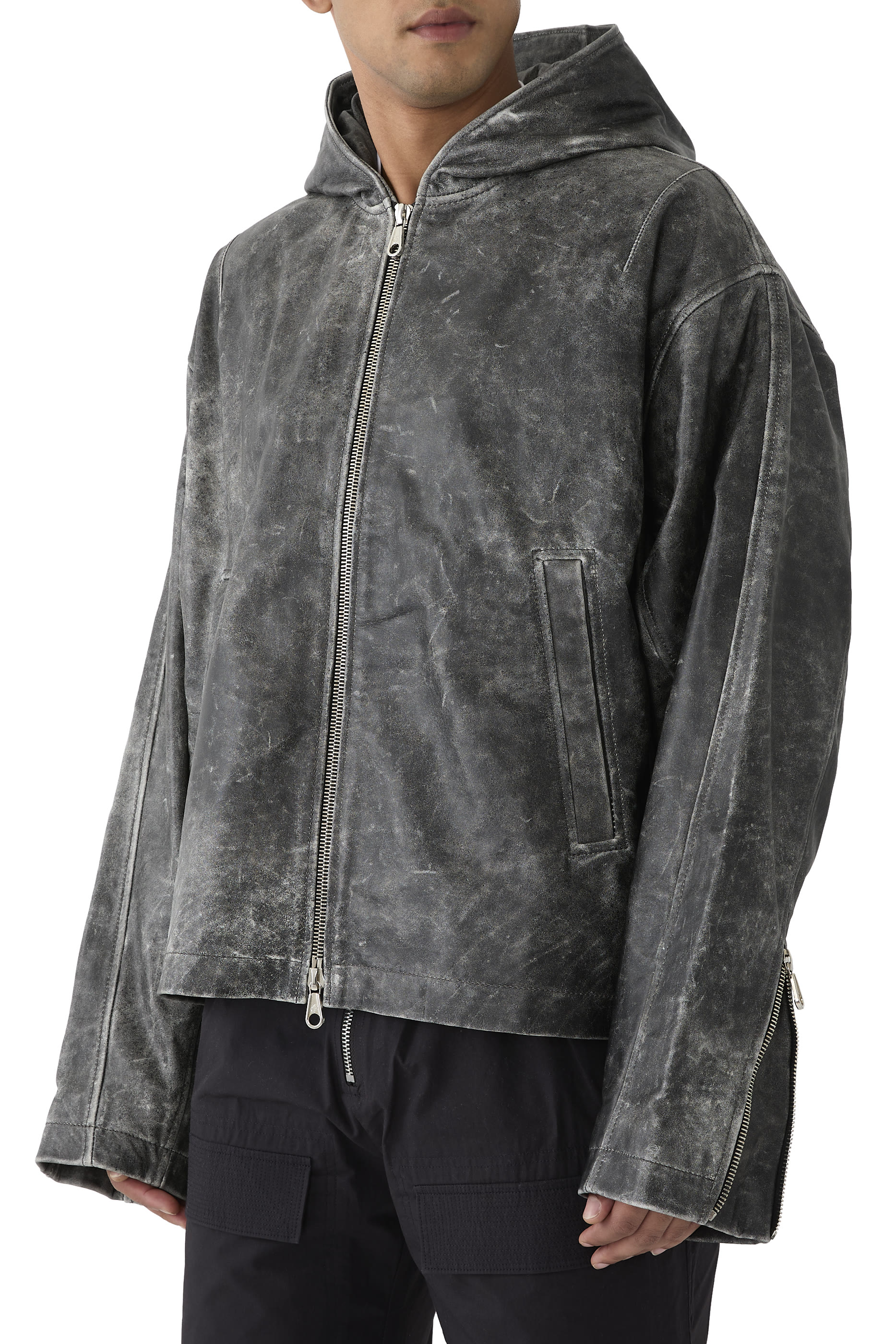 Hooded Leather Jacket