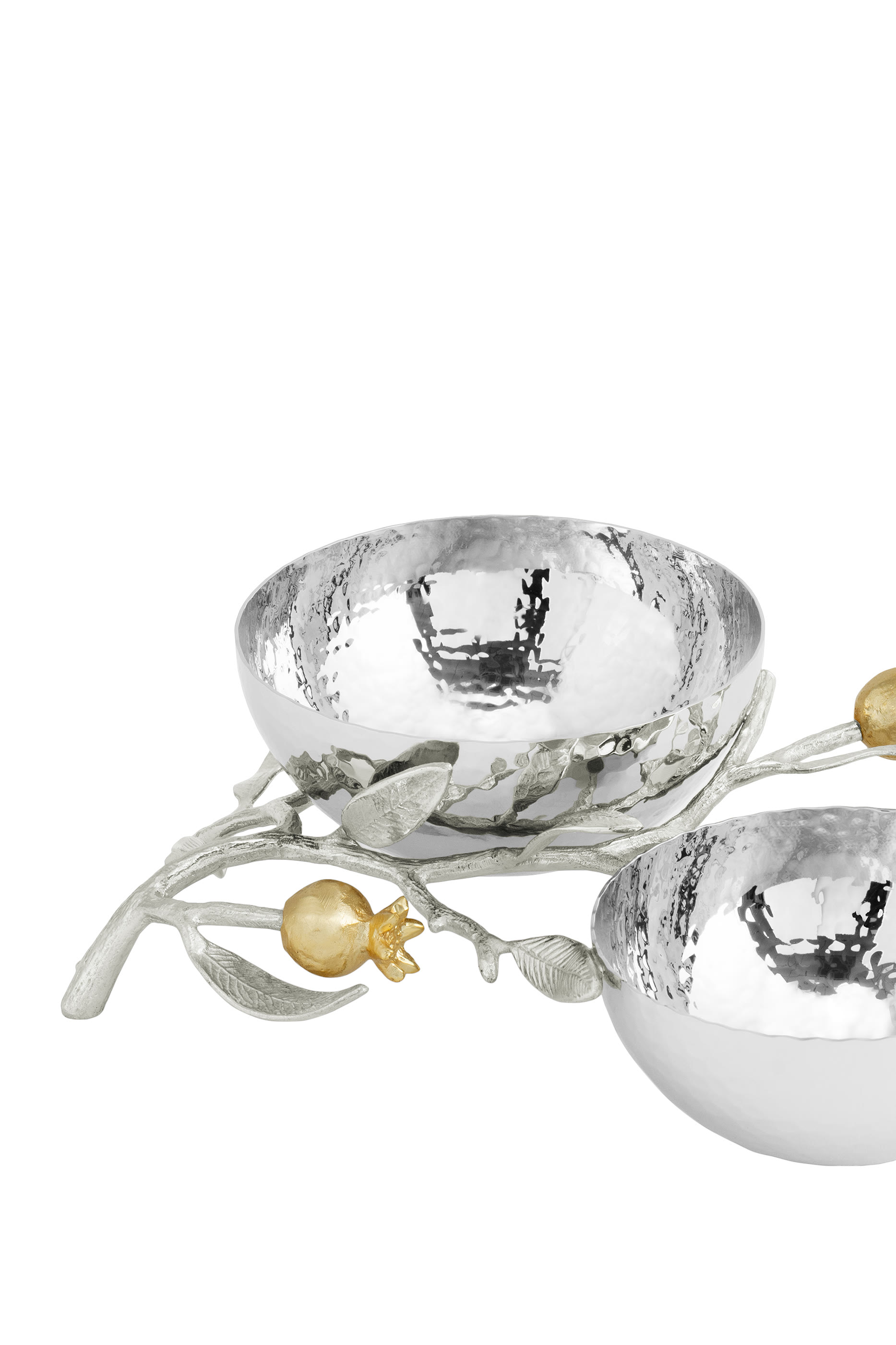 Pomegranate Silver & Gold Double Bowl