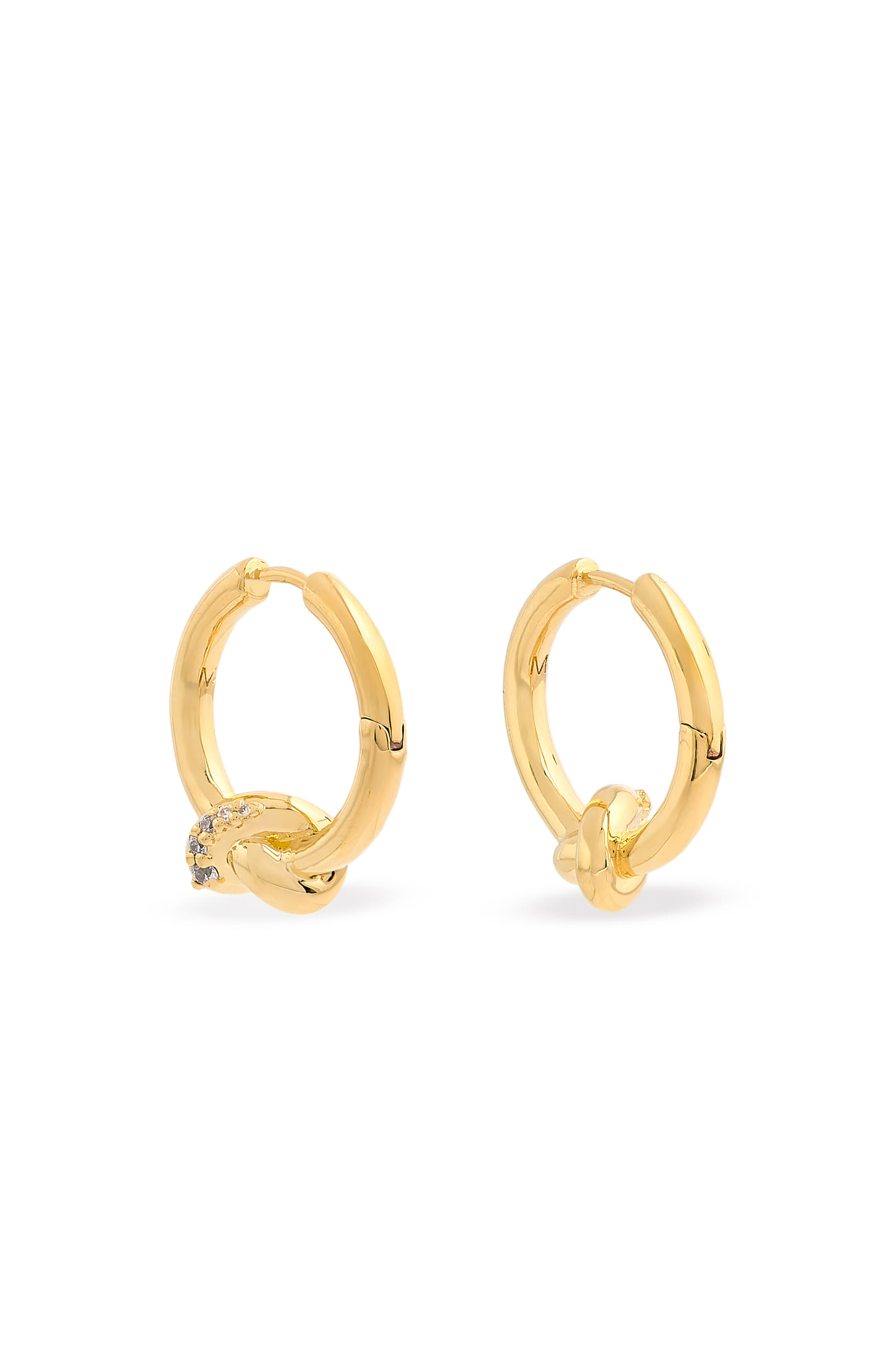 Lucy Williams Pav&eacute; Knot Small Hoop Earrings