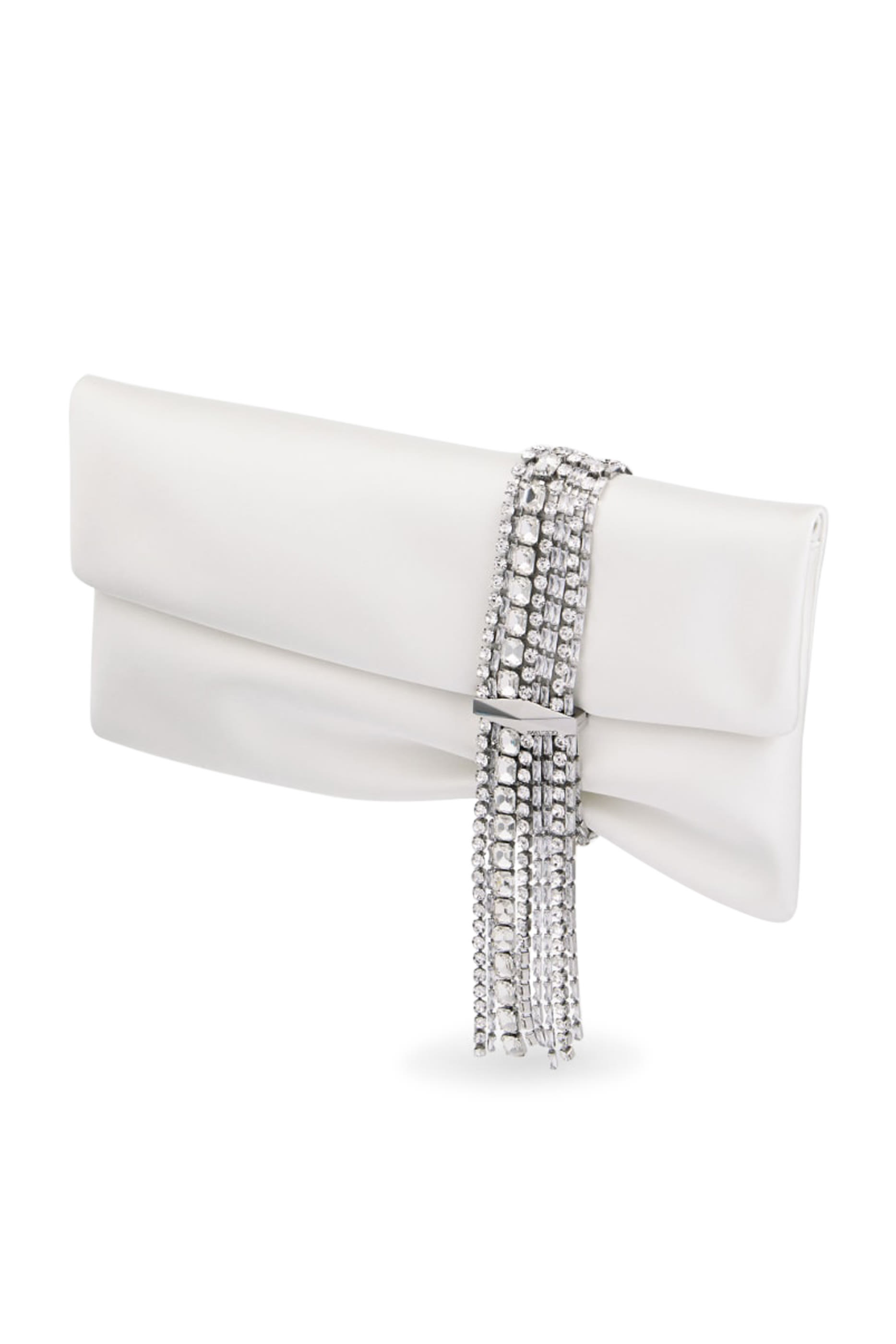 Zandra Satin Crystal Clutch