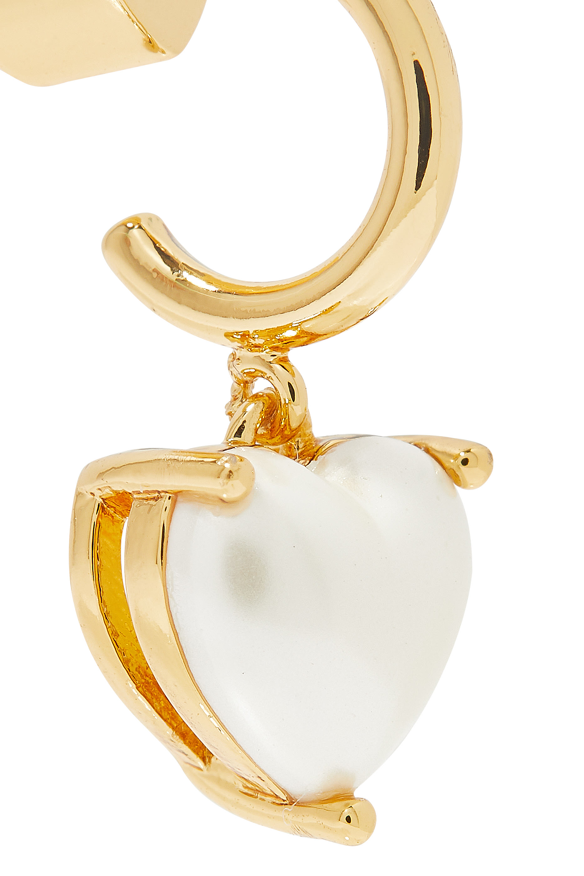 My Love Heart Huggies, Plated Metal & Faux Pearls