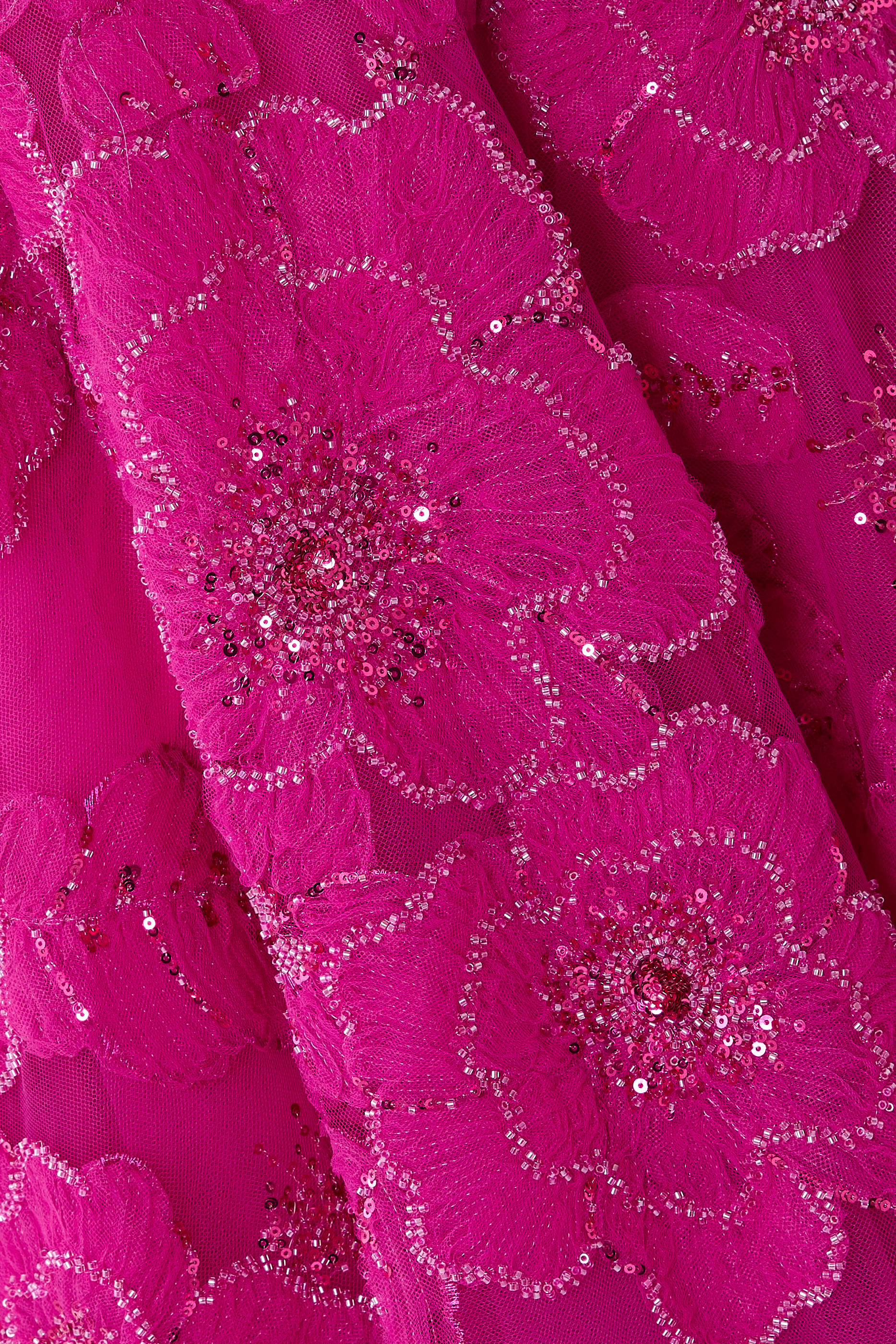 Floral Embellished Square Neck A-Line Gown